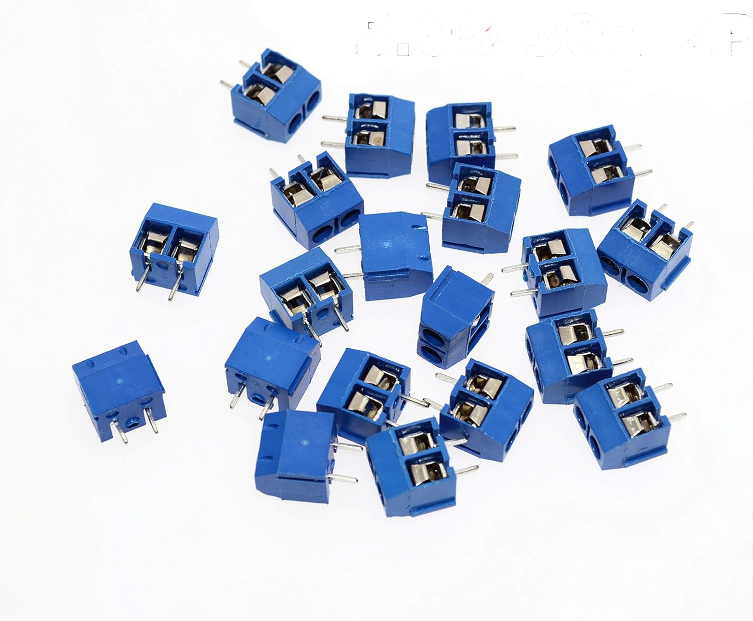 Buy 2Pin Screw Terminal Block Connector 5.08mm Pitch PCB Mount Blue