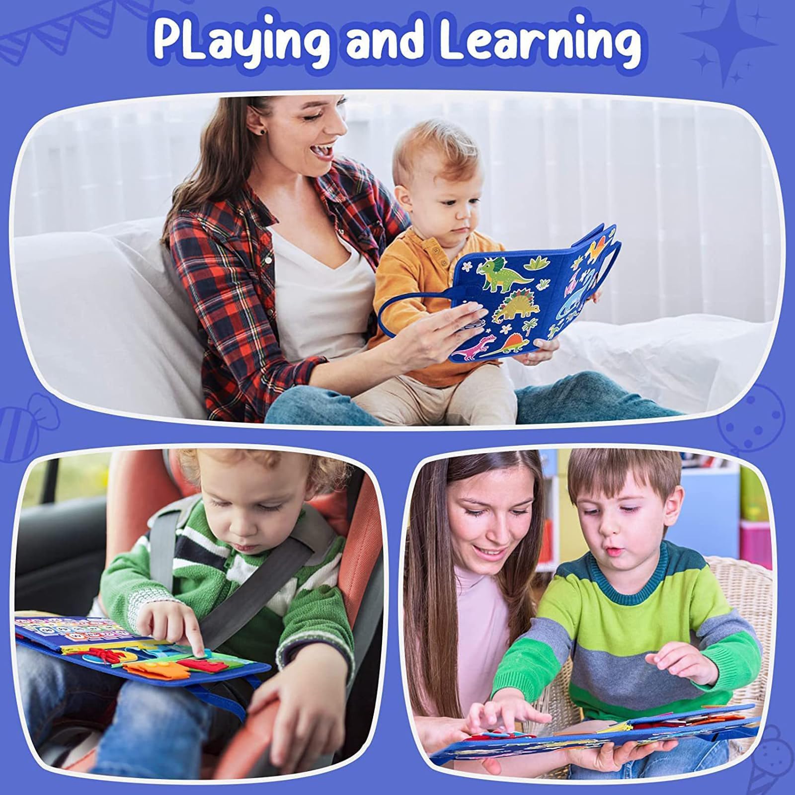 IZDUDO Busy Book for Toddlers, Montessori Busy Board Sensory Activity Book for Developing Fine Motor Skills & Preschool Education, Travel-Friendly Learning Toy for Plane & Car #2 - Image 4