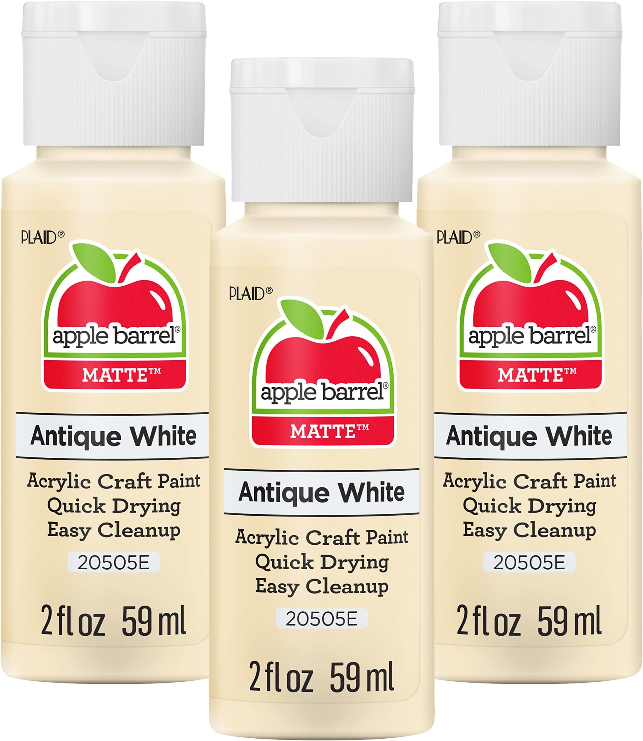 Apple Barrel Acrylic Paint, Antique White (Pack of 3) 2 oz, 20505EA