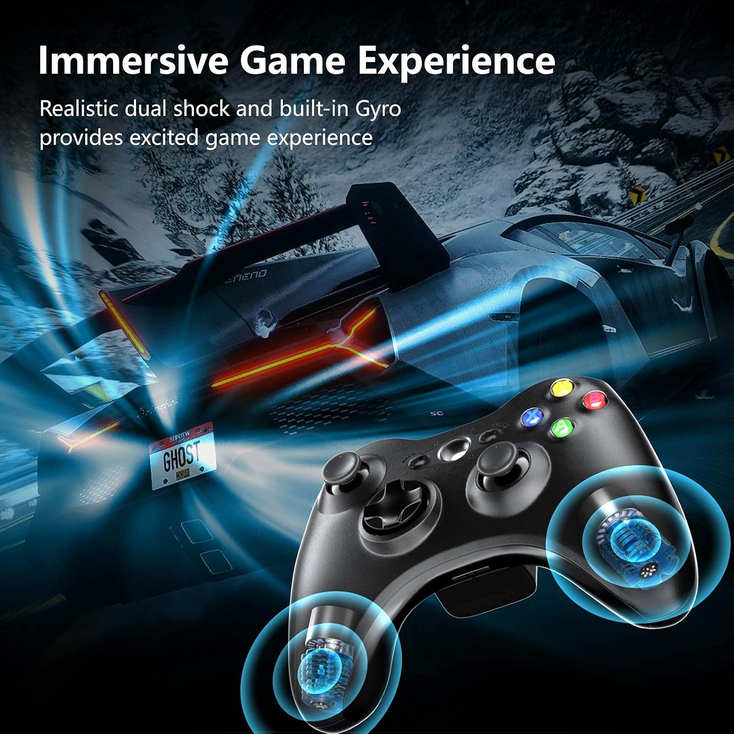 Wireless Controller for Xbox 360, 2.4GHZ Game Controller Gamepad Remote for Xbox 360 Slim Console, PC(Black) : Video Games