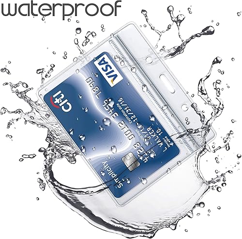 Miniatura 5 de Cordón con soporte para tarjetas de identificación (paquete de 2)  Cordón plano de poliéster de 20 pulgadas con carrete retráctil y soporte