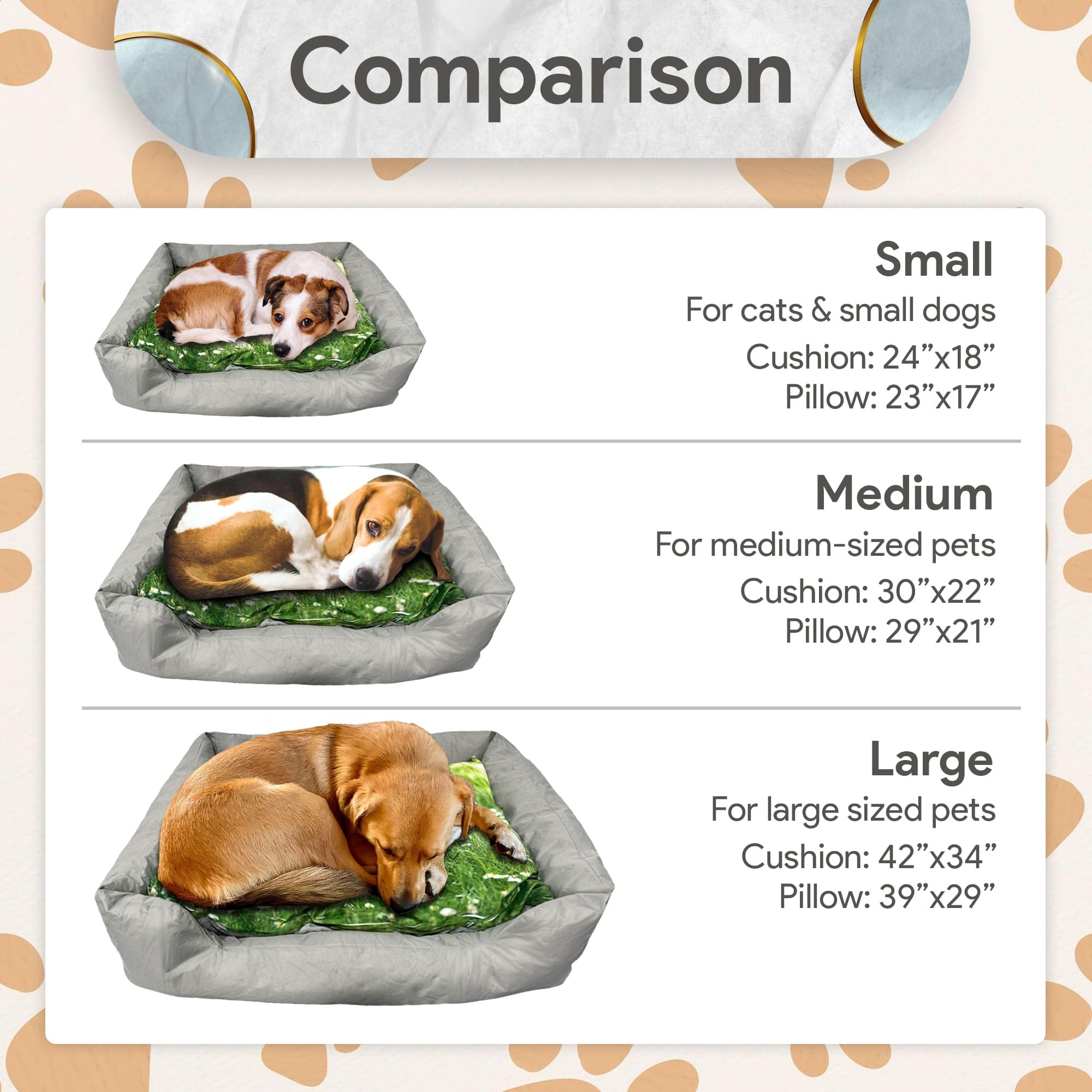 TheDogTagCo Cama personalizada para perros pequeños con almohada, cama de espuma viscoelástica personalizada para perro con funda impermeable lavable para mayor comodidad y suavidad para tu cachorro