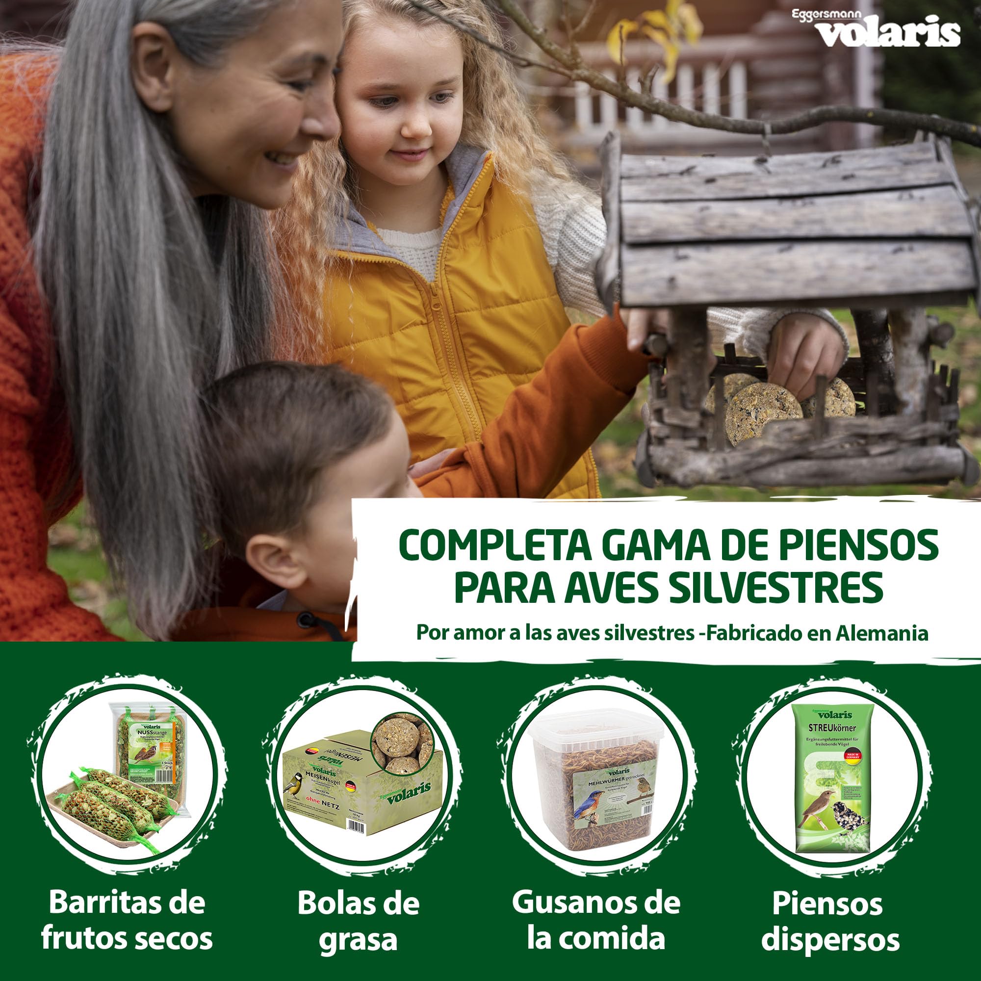 Eggersmann volaris 200 Piezas de proteínas de Bolas de Grasa sin Red 18 kg | Bola de Cereales para Aves Silvestres | Alimento Rico en nutrientes para Todas Las Especies de Aves Durante Todo el año