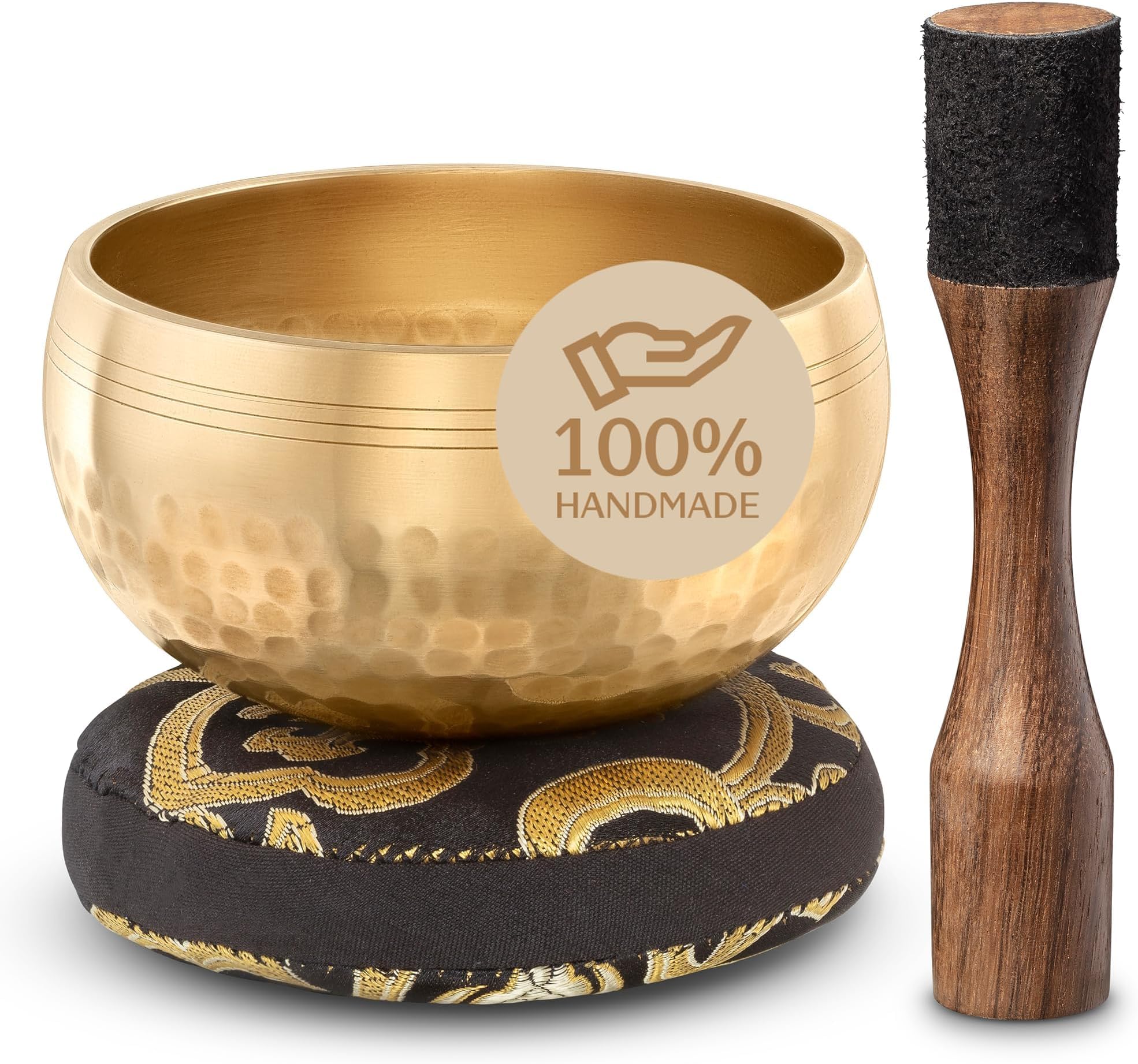 Silent Mind Tibetan Singing Bowl Set – Easy to Play & Beginner Friendly Meditation Bowl with Cushion & Mallet | Stress Relief & Mindfulness | Gift-Ready