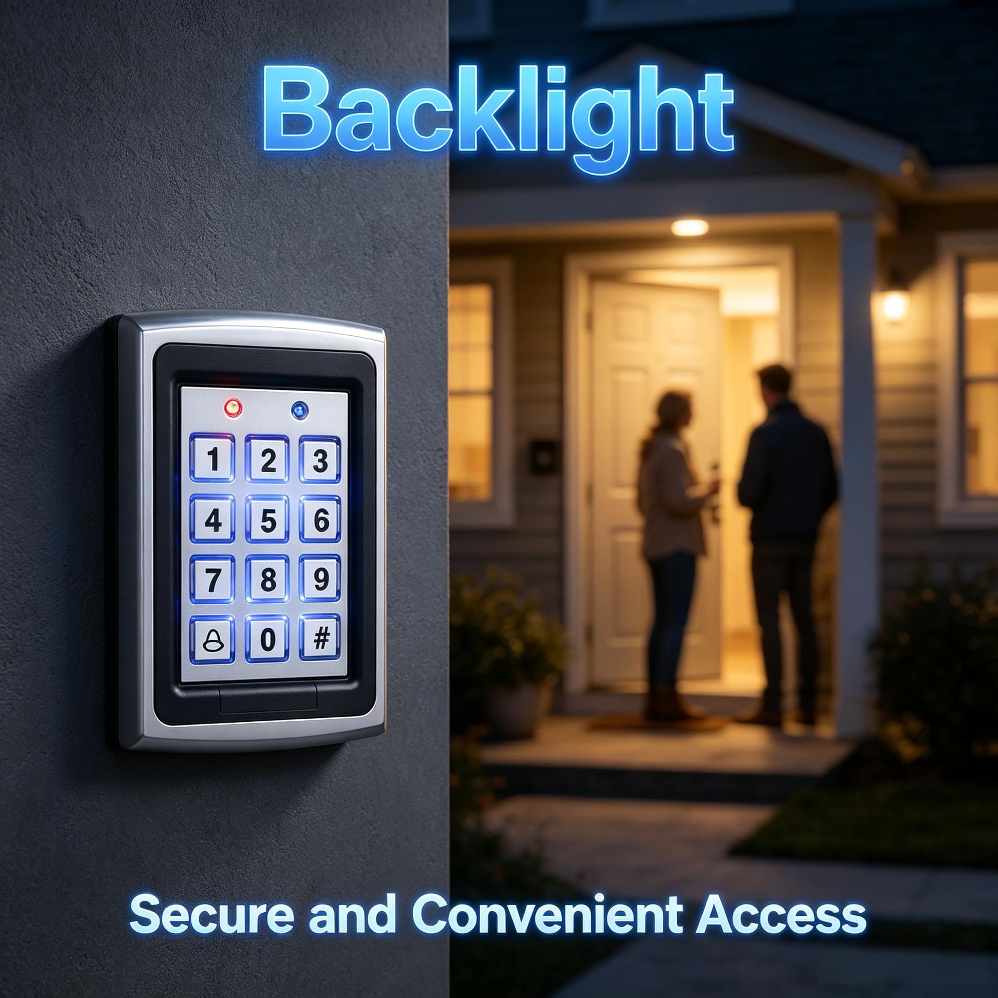 RFID-Tastatur-Zugangskontroll-Set mit 180 kg Magnetschloss | Zinklegierung Indoor Outdoor Exit Button 10 Schlüsselanhänger 12V 3A Netzteil RFID Türzugang Tastatur für Zuhause, Büro, Tor