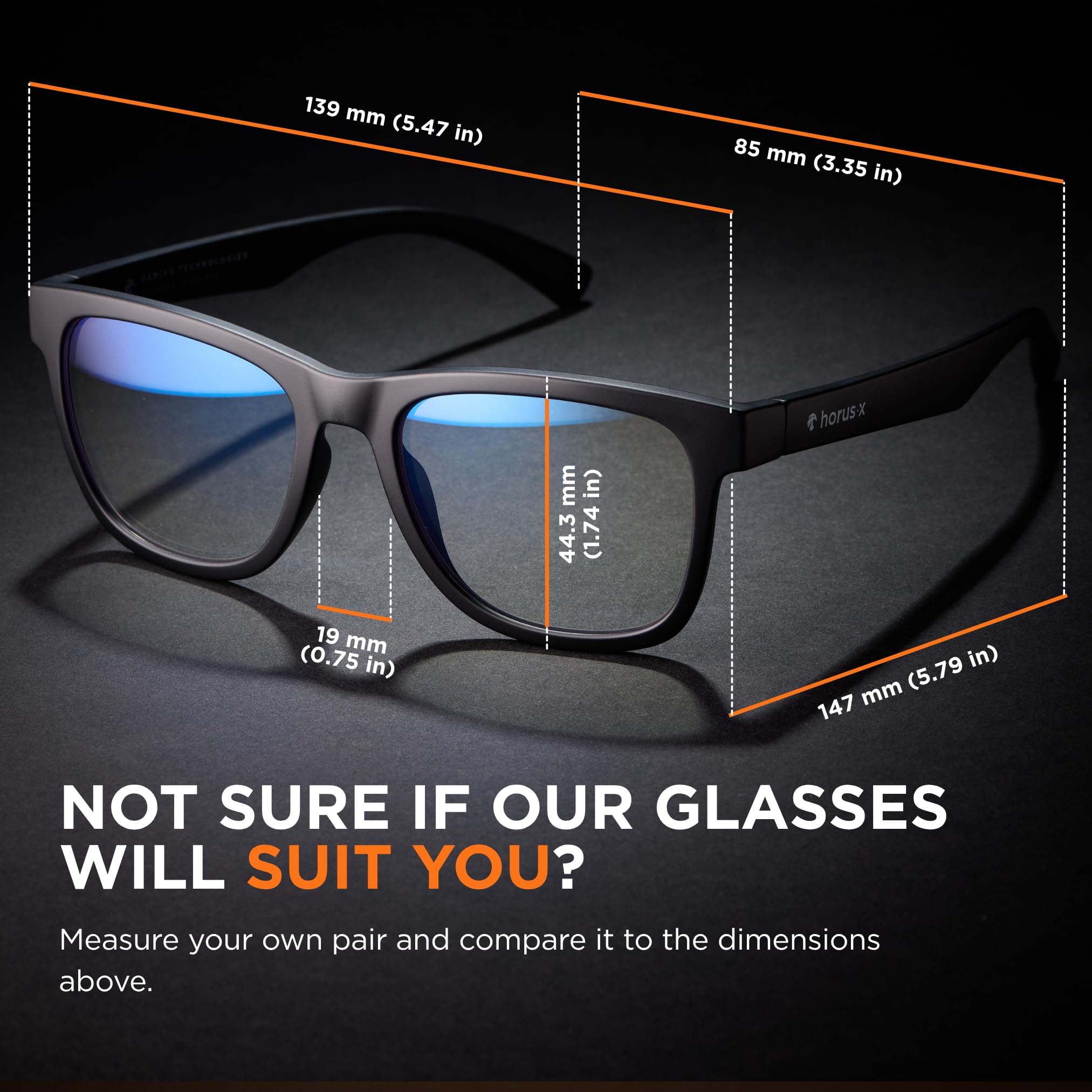 Horus X - Gogle do gier | Okulary antyniebieskie światło dla mężczyzn i kobiet do ekranu | Przeciw zmęczeniu i migrenom oczu | Stay Homer Clear Lens