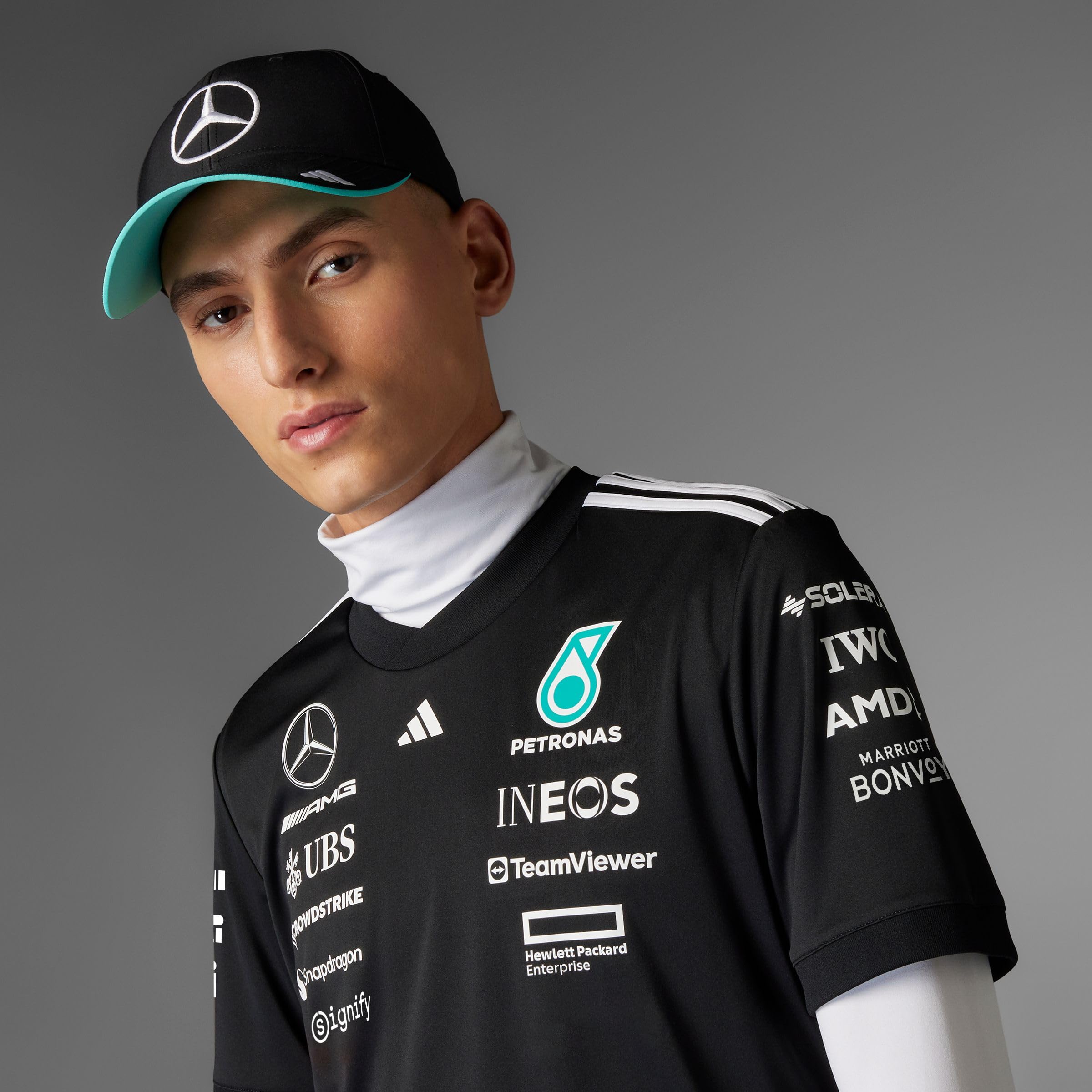 adidas Uniseks MERCEDES - AMG PETRONAS FORMULA ONE TEAM DRIVER CAP, black/white, XS