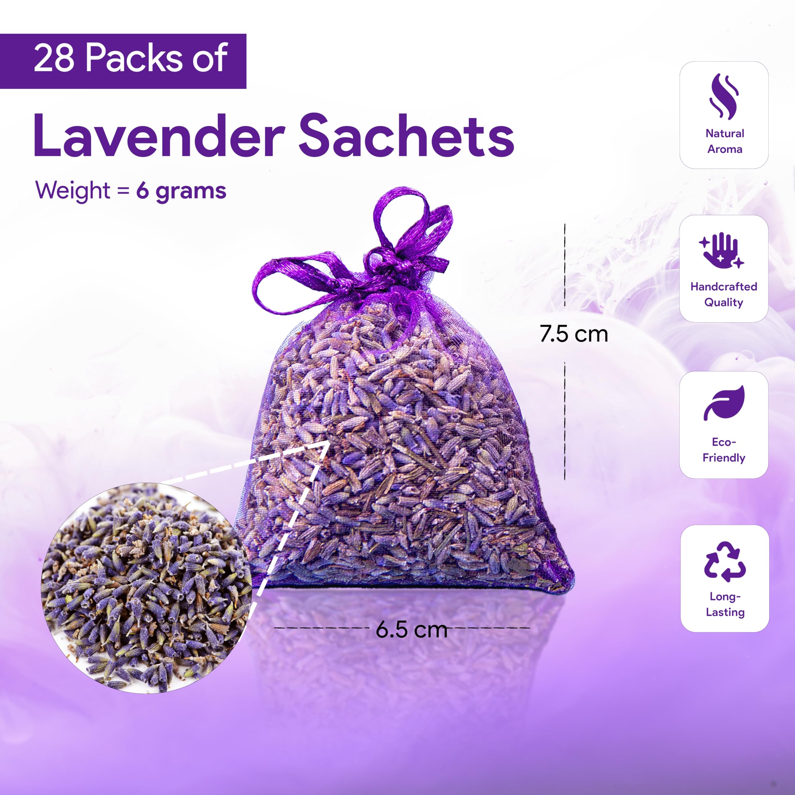 25 Sacchetti Di Lavanda Profumati + Trappola Per Tarme GRATIS - Protezione Naturale Per Armadi E Cassetti, Fragranza Rilassante Per La Casa
