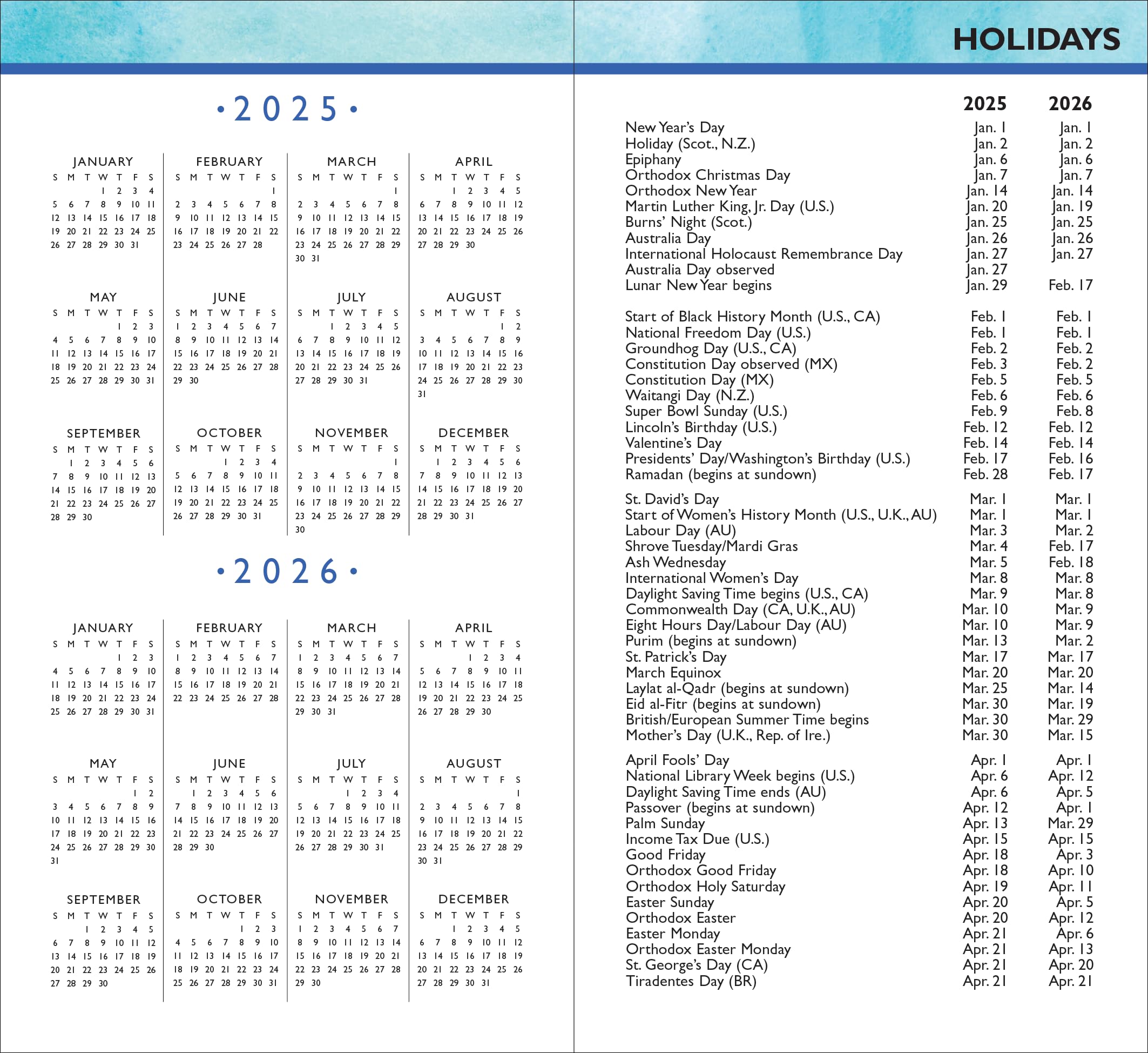 2025-26 Reflections 2-Year Pocket Planner (24-Month Calendar), blues and pinks - Image 2