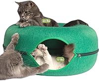 Vista 35 de Cattasaurus Peekaboo - Cueva para gatos, extra espaciosa para múltiples y grandes gatos de más de 12 libras, camas desmontables para gatos
