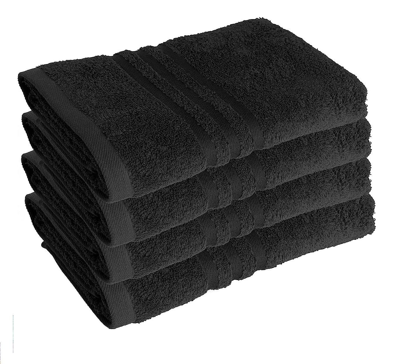 Diamond Tex Hand Towel Set Pack of 2 and 4 | Premium 100% Egyptian Cotton | 50 x 80 cm, 500 GSM | Fluffy Hand Towels Super Soft Hotel Quality Gym Spa Luxury Towels (Black, 4)