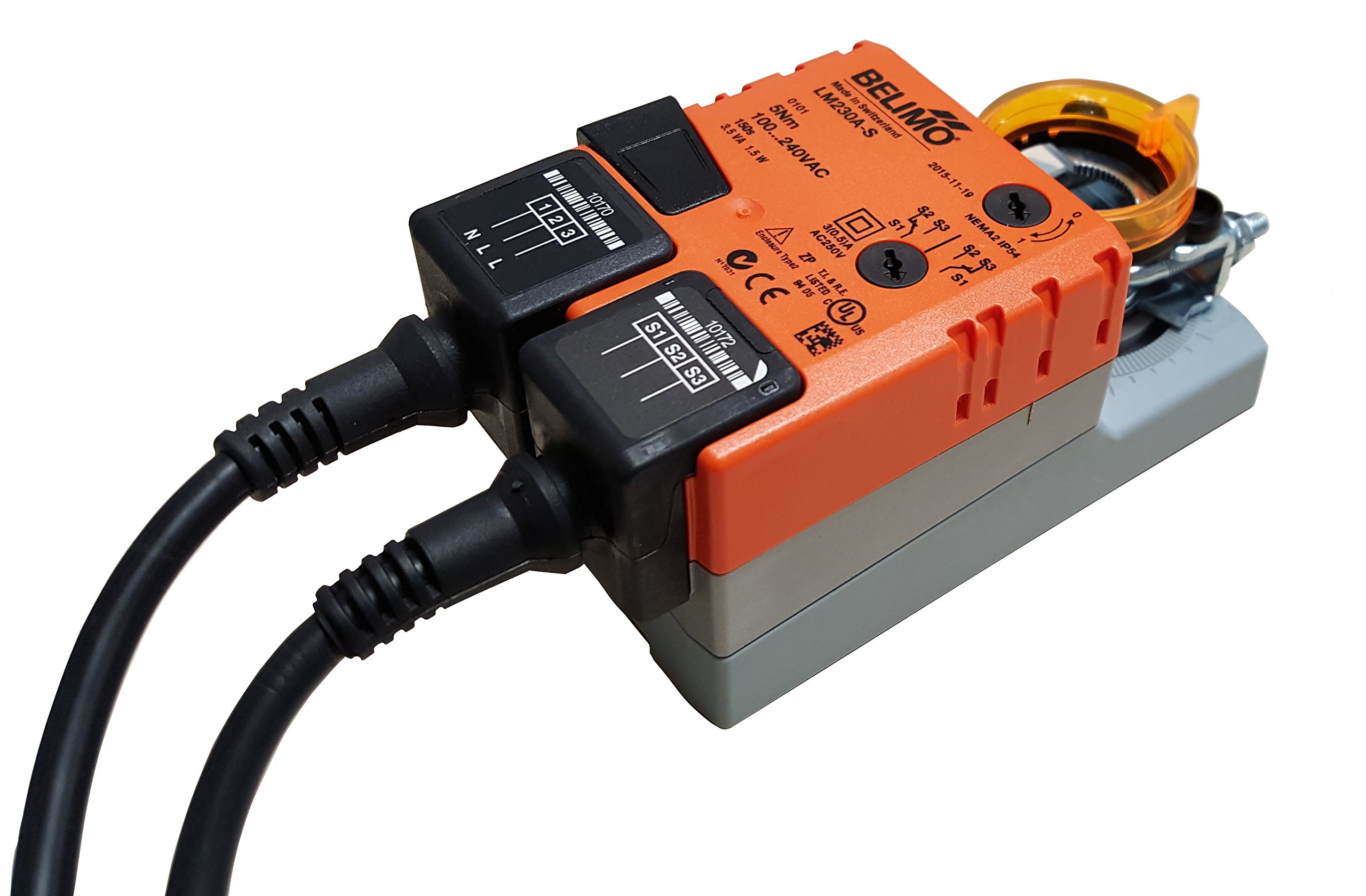 Intelmann Belimo LMC230A-S - Válvula de mariposa (diámetro 80 mm, interruptor auxiliar integrado, 230 V CA)