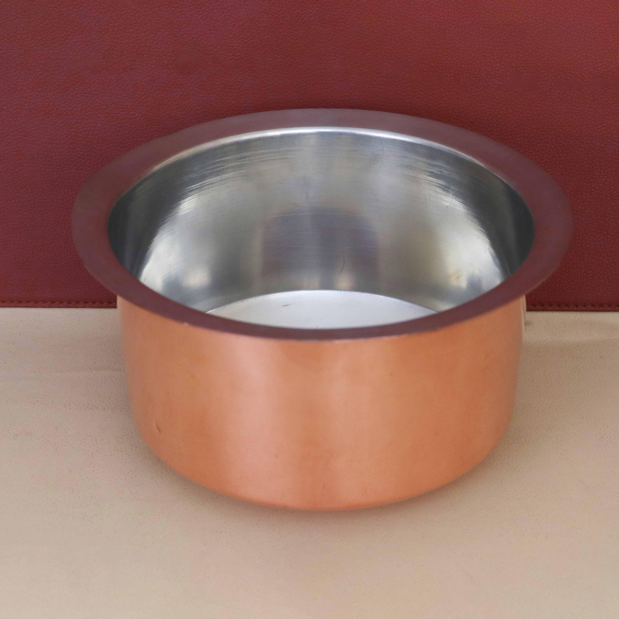 Putrika Utensil Vadi Chatti with TIN coating|Tope|KitchenWare|cookware|Brass Pathiram|Copper Patilas|Tapeli|Peetal|Sarva Satti|Bhagoni (Copper)