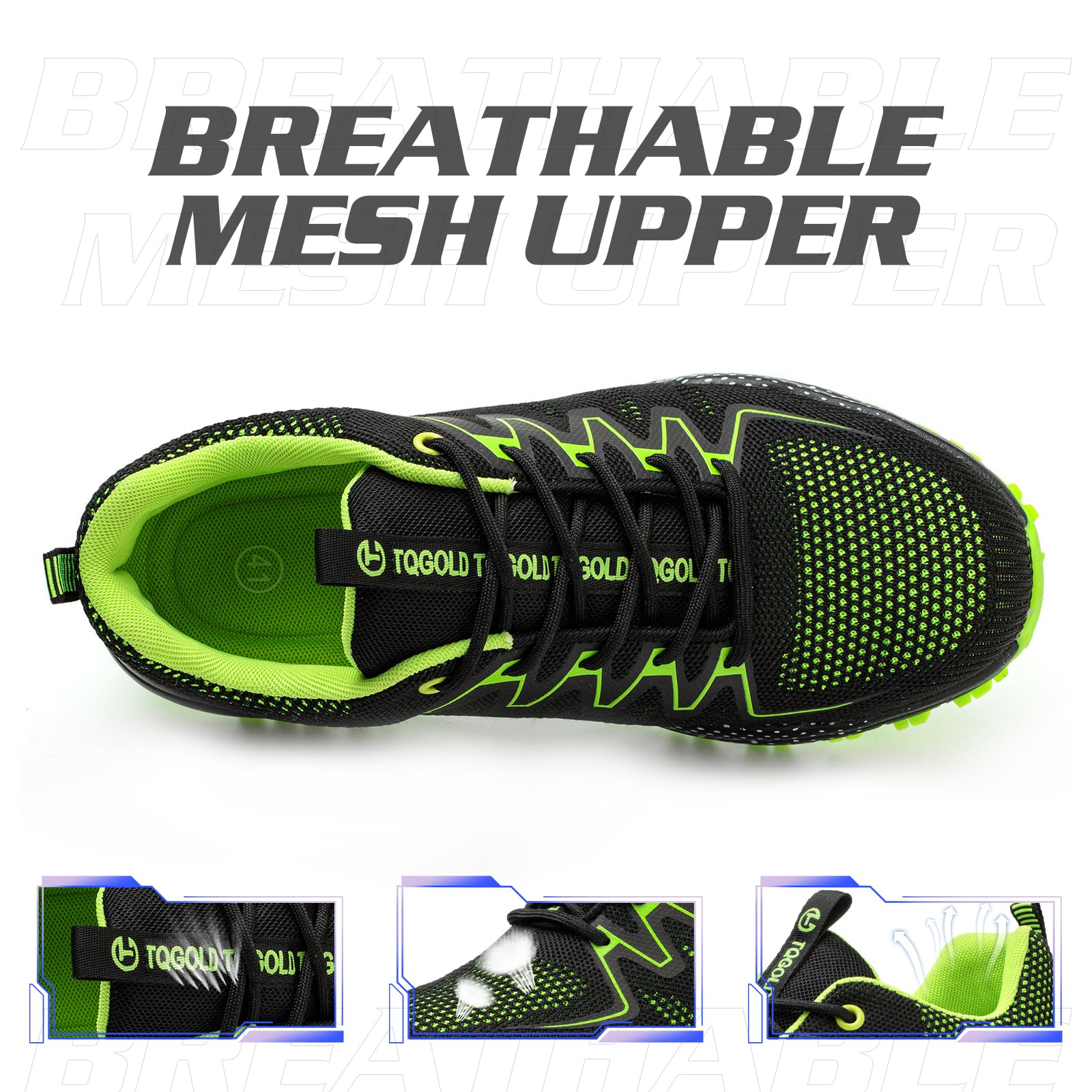 TQGOLD Scarpe Antinfortunistiche Uomo Donna Scarpe da Ginnastica Leggere Antiperforazione Punta in Acciaio Comode Scarpe Sicurezza