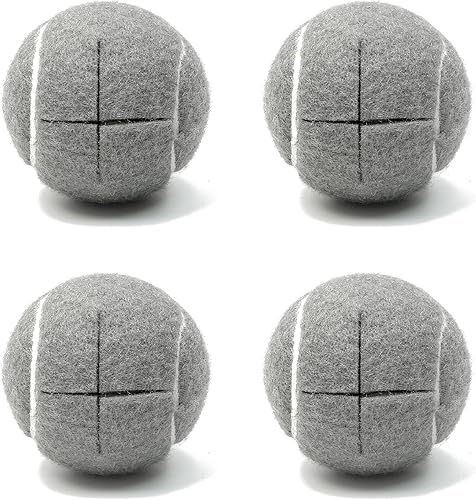 Precut Tennis Balls for Walkers 4 PCS Walker Tennis Ball for Furniture Legs and Floor Protection Heavy Duty Long Lasting Felt Pad Glide,Fit Most