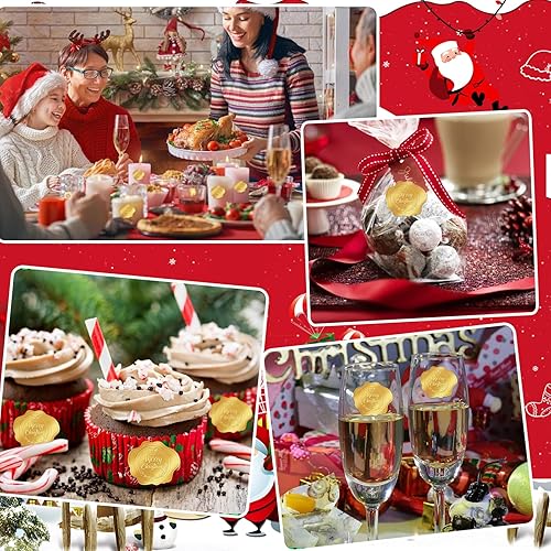 Miniatura 7 de 300 calcomanías doradas para sello de sobre, papel de aluminio en relieve, Happy Fall Y'all para sellado de sobres, calcomanías autoadhesivas con