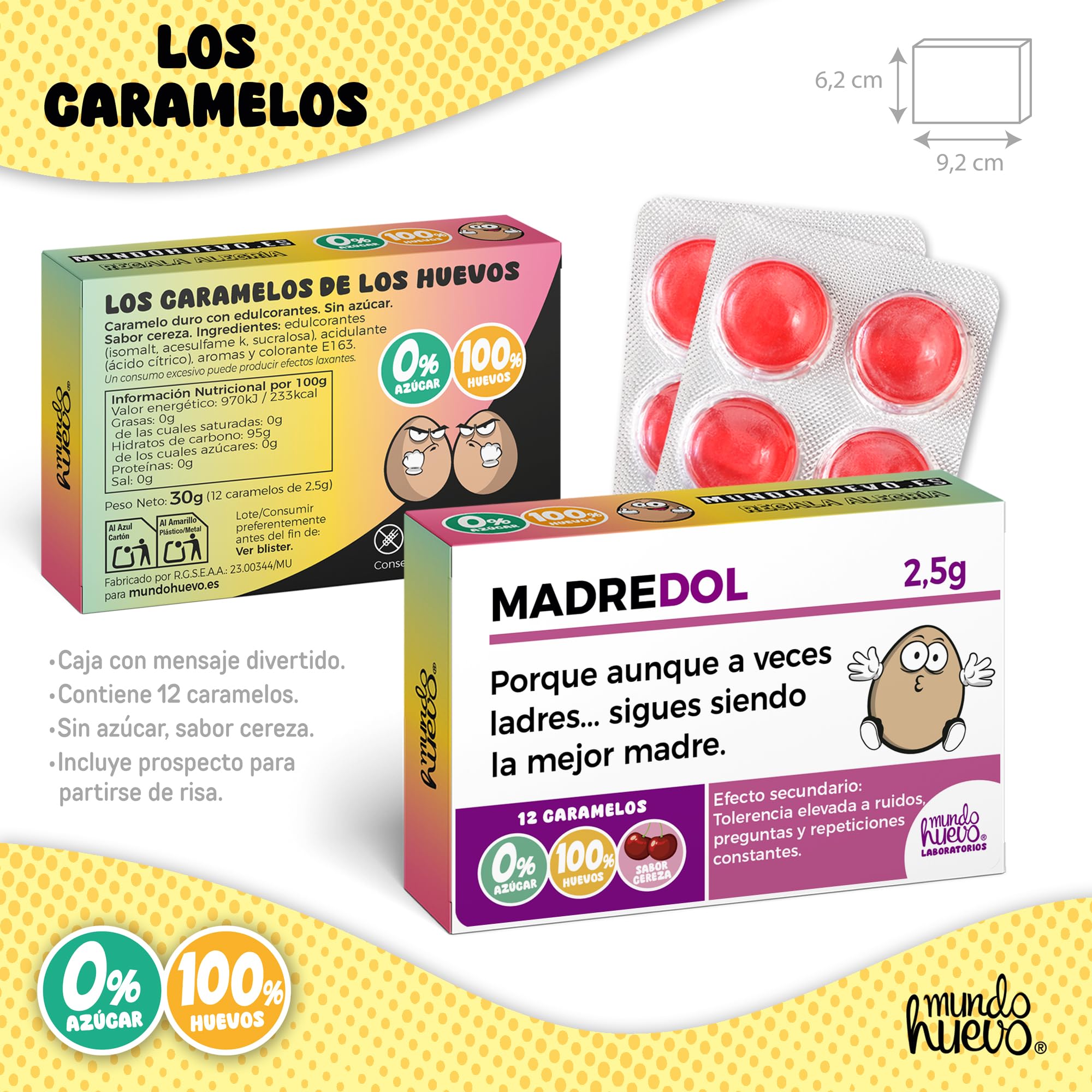 mundohuevo Taza Regalo Mamá | Taza de Cerámica + Caramelo de Mamá | Aunque a Veces ladres Eres el Mejor Padre | Detalle Original para Madres | Regalo Divertido — view 3