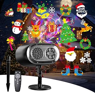 Christmas Projector Lights Outdoor No Need to Change Card...