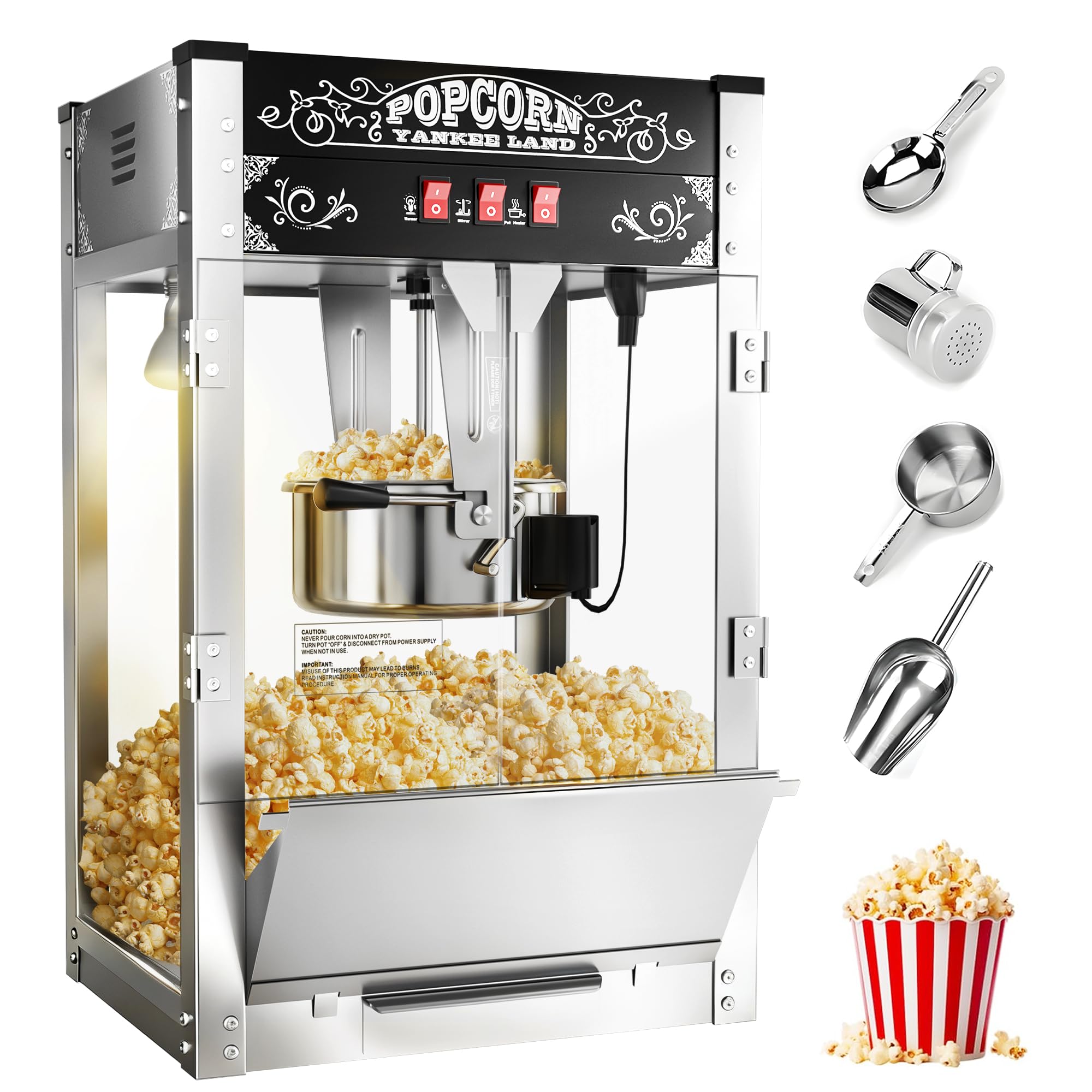 ELOMBR 20 Oz Commercial Popcorn Machine