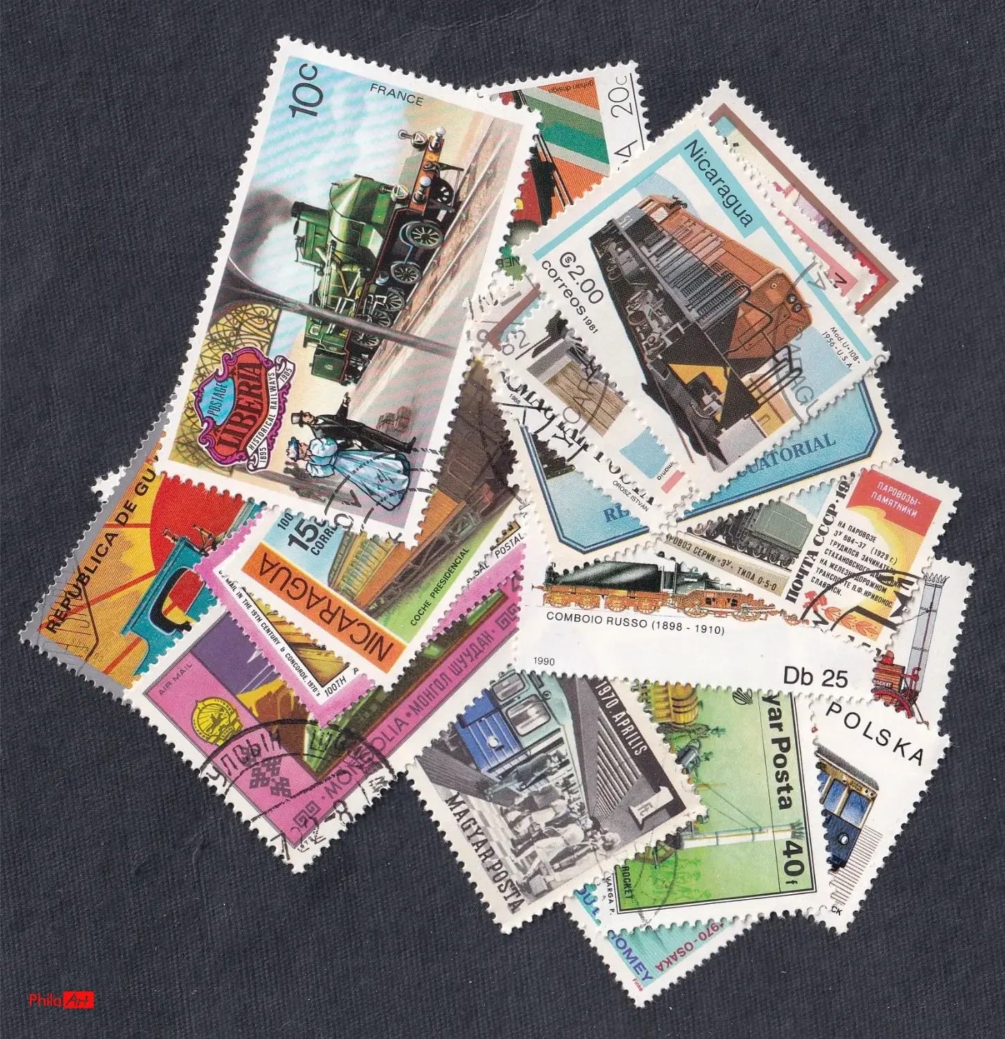 Train Stamps Collection – 25 Different Stamps | Railway Philately Pack-image-45