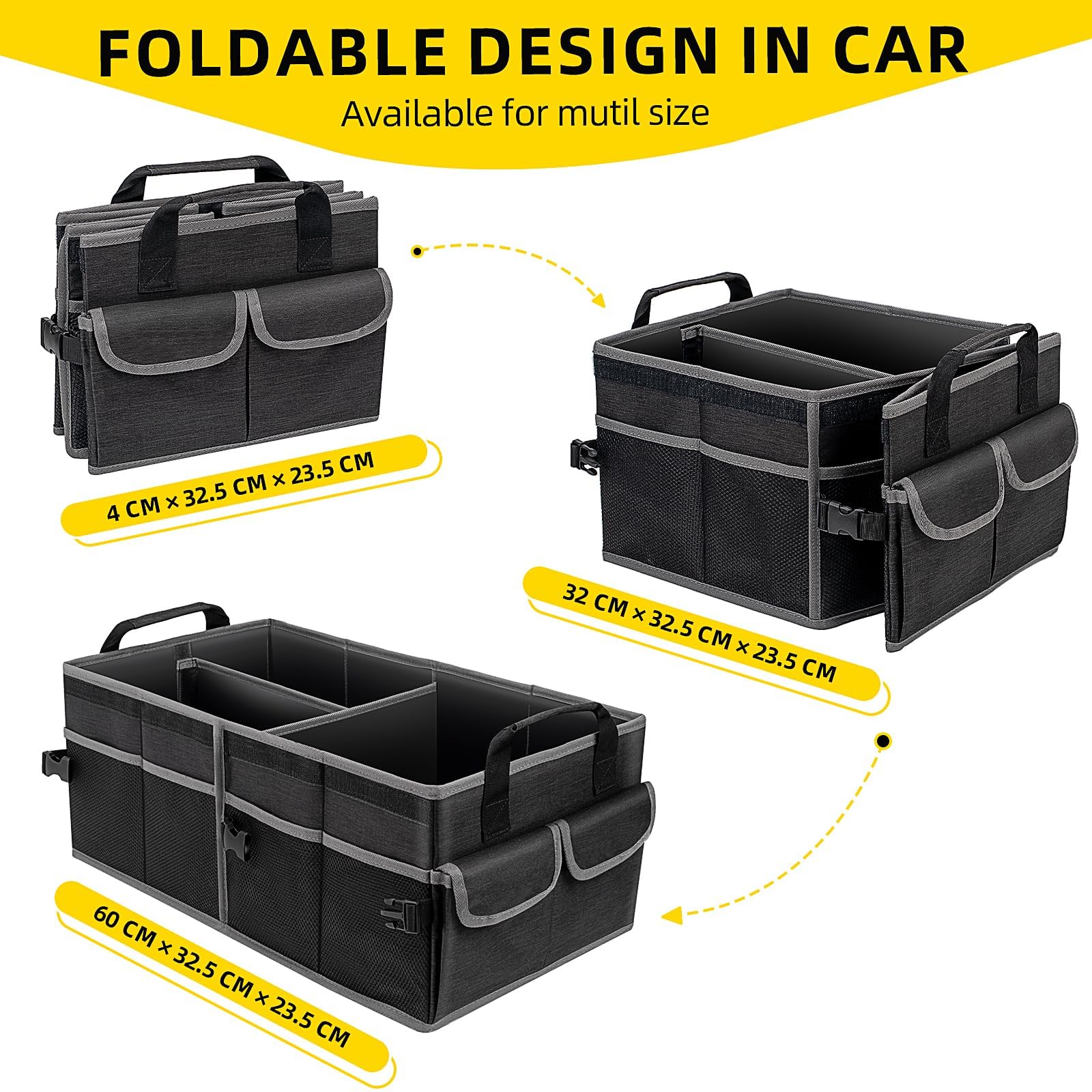 Organizador de Coche Almacenamiento para BMW 2er Active Tourer | Typ U06 | Bj. AB 2021, Organizador Maletero Plegable Impermeable Base Antideslizante Reforzada y Robusta