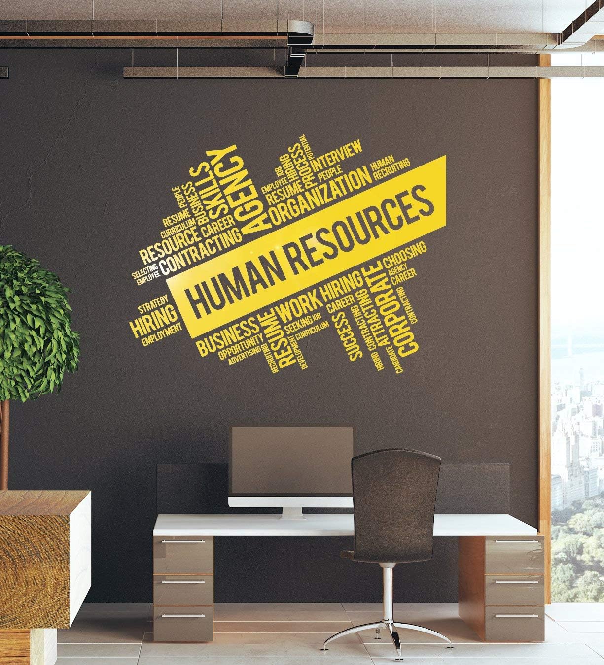 Vinyl Wall Decal Human Resources HR Agency Department Office Words Idea Stickers Mural Large Decor (ig6247) Black