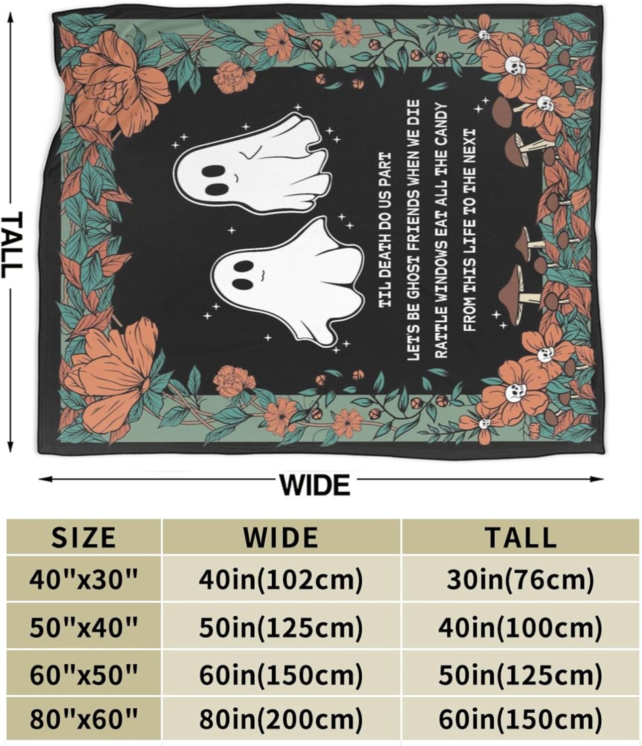 Funny Friend Gifts, Ideal for Best Friend Friendship Birthday Blanket, Halloween Blanket for Couch Bed Living Room 60"x50", Christstmas Birthday Gifts - Image 3