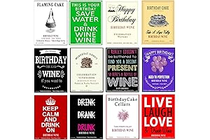 Set of 12 Label Adornments Perfect For Funny Wine Gifts At Birthday Celebrations