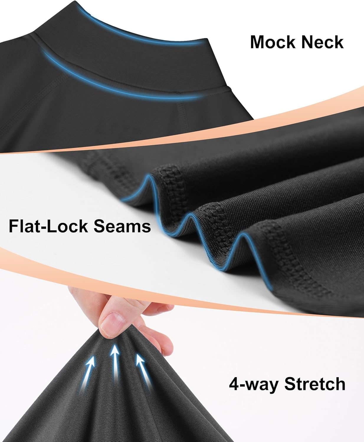 Boys' Compression Thermal Shirt, Mock Neck Long Sleeve Fleece Undershirts, Base Layer Top for Football Soccer Skiing - Image 6