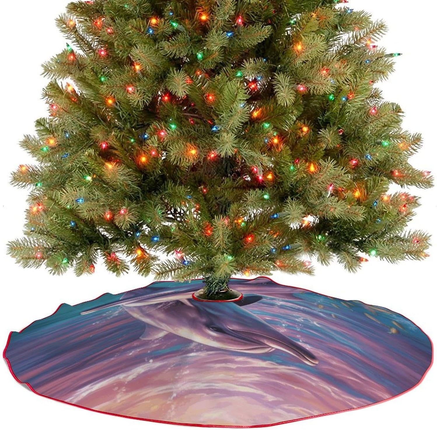 Christmas Tree SkirtDolphins Artclassic Fashion Tree Skirt Painted Multifunctional Christmas Tree Skirt
