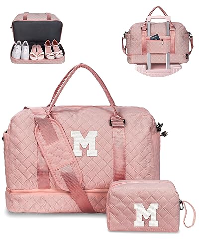 Gifts for Daughter-Gifts for Teens-Girls Initial Duffle Bag with Shoe