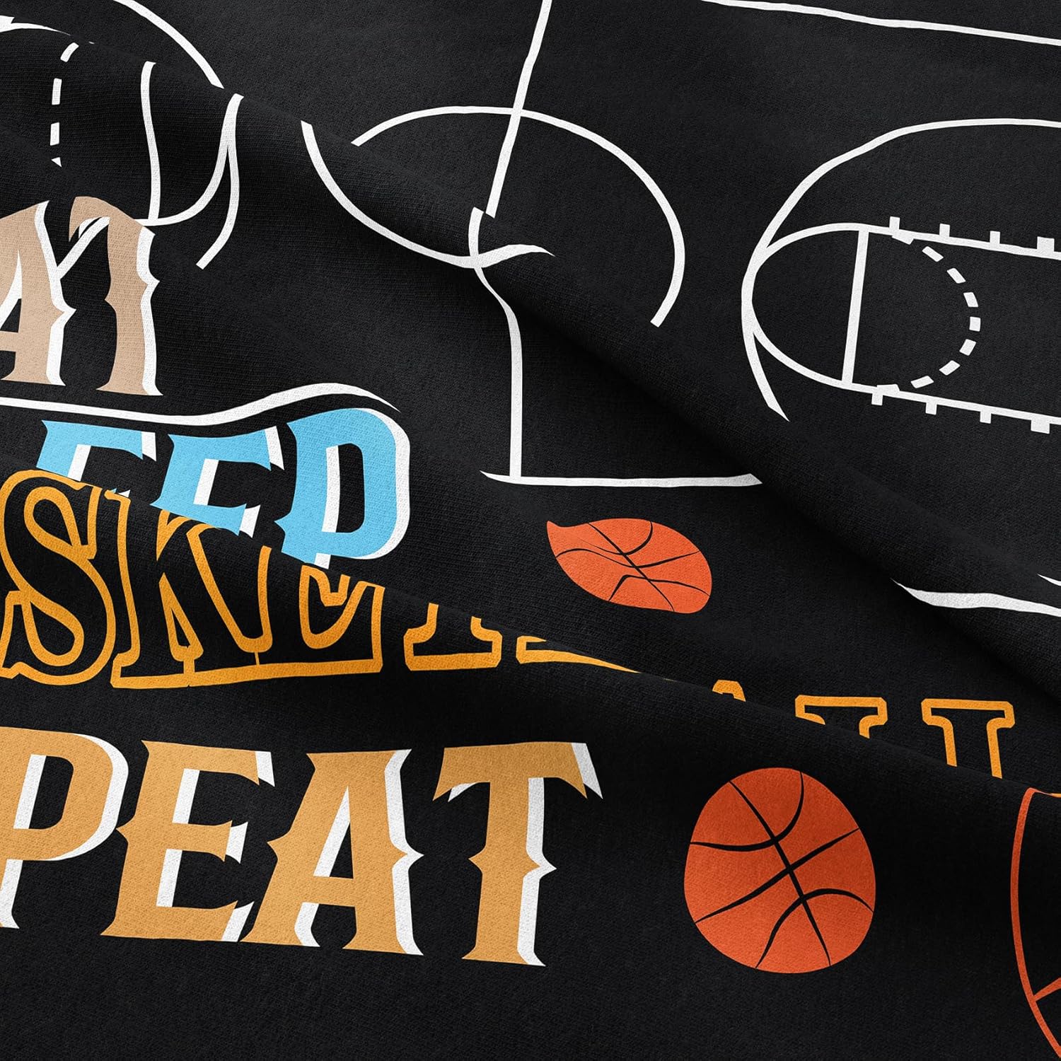 Peopleareok Basketball Bedding Set Twin (68x86 Inch), 3D Printed Basketball Theme Comforter, Sport Bedding Set for Boys Kids, 2 Pieces Soft Microfiber Comforter Set for Boys with Pillowcase - Image 5