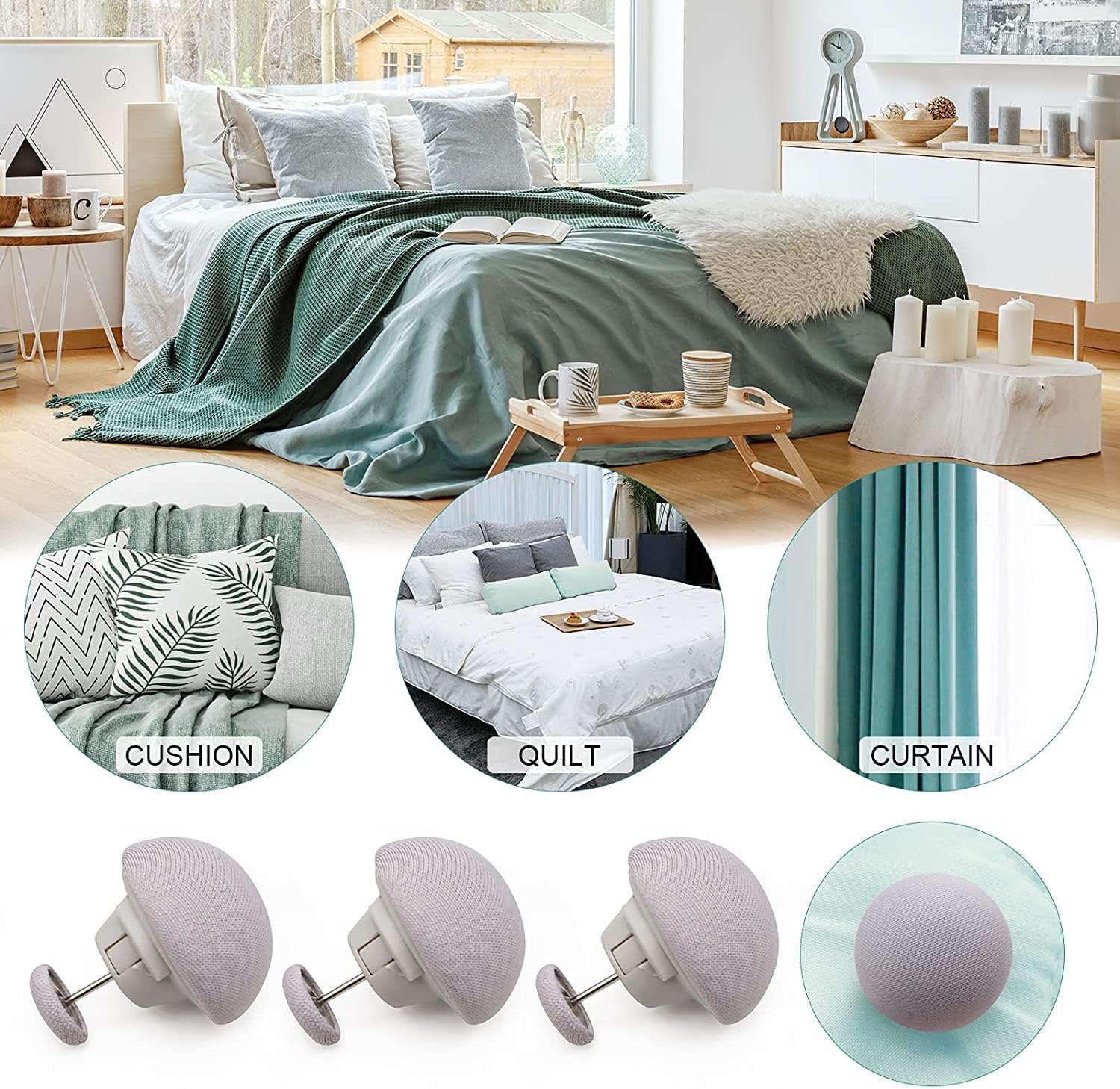 DARKFISH Duvet Holder Pack of 16 Duvet Cover Clips Duvet Holder Quilt Fixer Duvet Cover Clips Duvet Pins Mushroom Attachment Clip with Button(Multy Color) 3