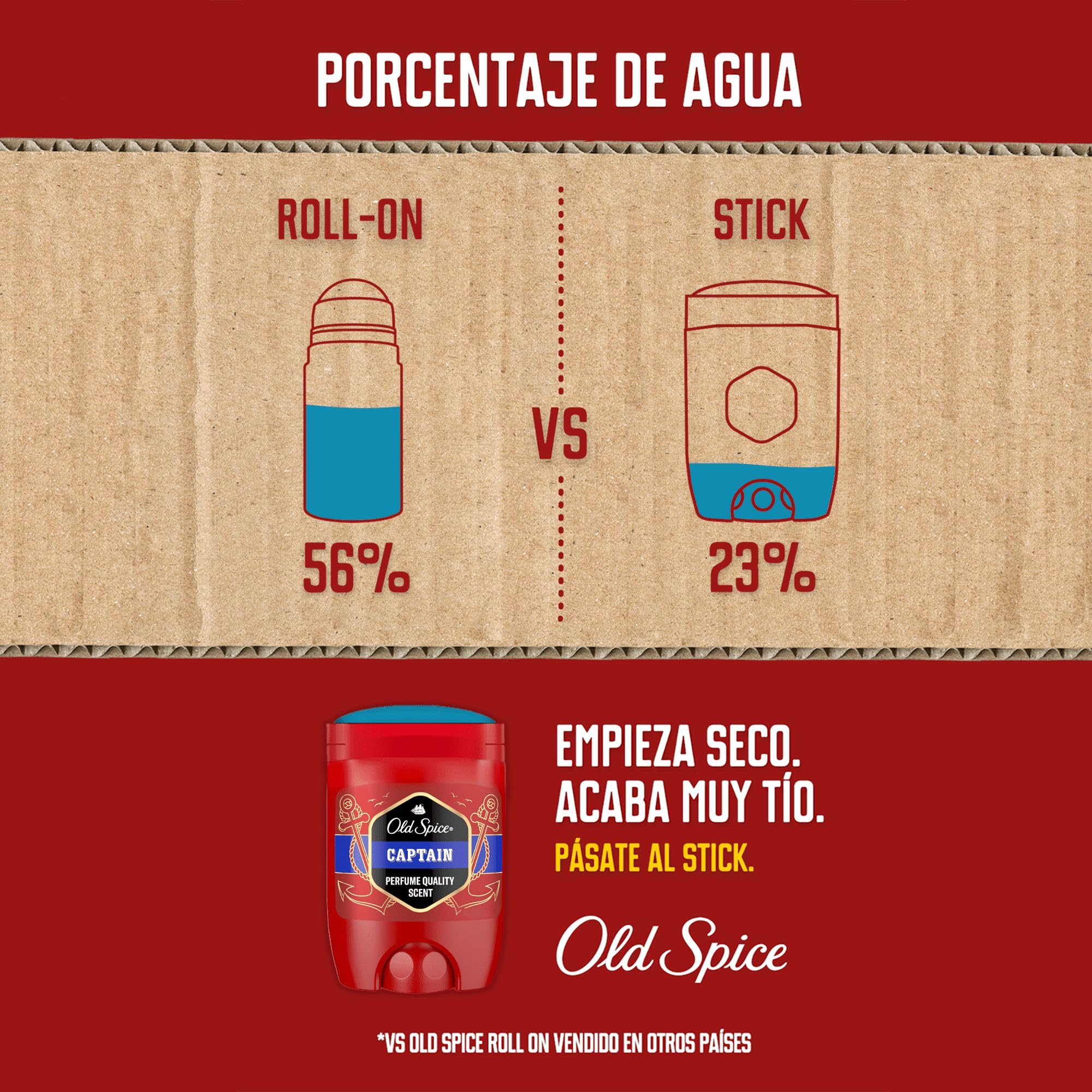 Old Spice Captain Desodorante En Barra Para Hombres 4x50 ml, Fresco 24 Horas, Todos Los Días Con Uso Diario, Perfume Duradero, Protección Contra El Mal Olor, 0% Sales De Aluminio — view 6