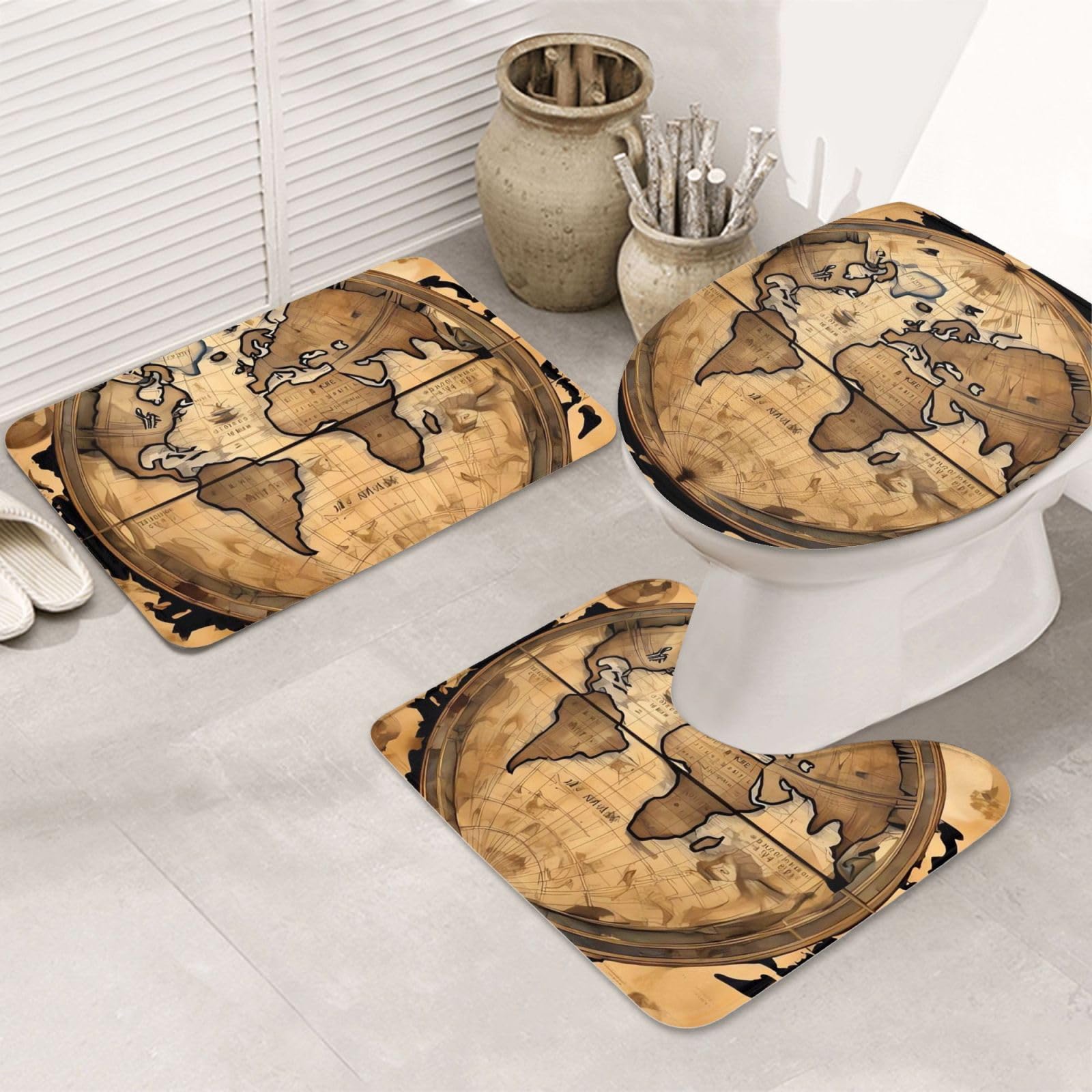 Tapis de salle de bain avec contour U pour sécuriser les sols humides