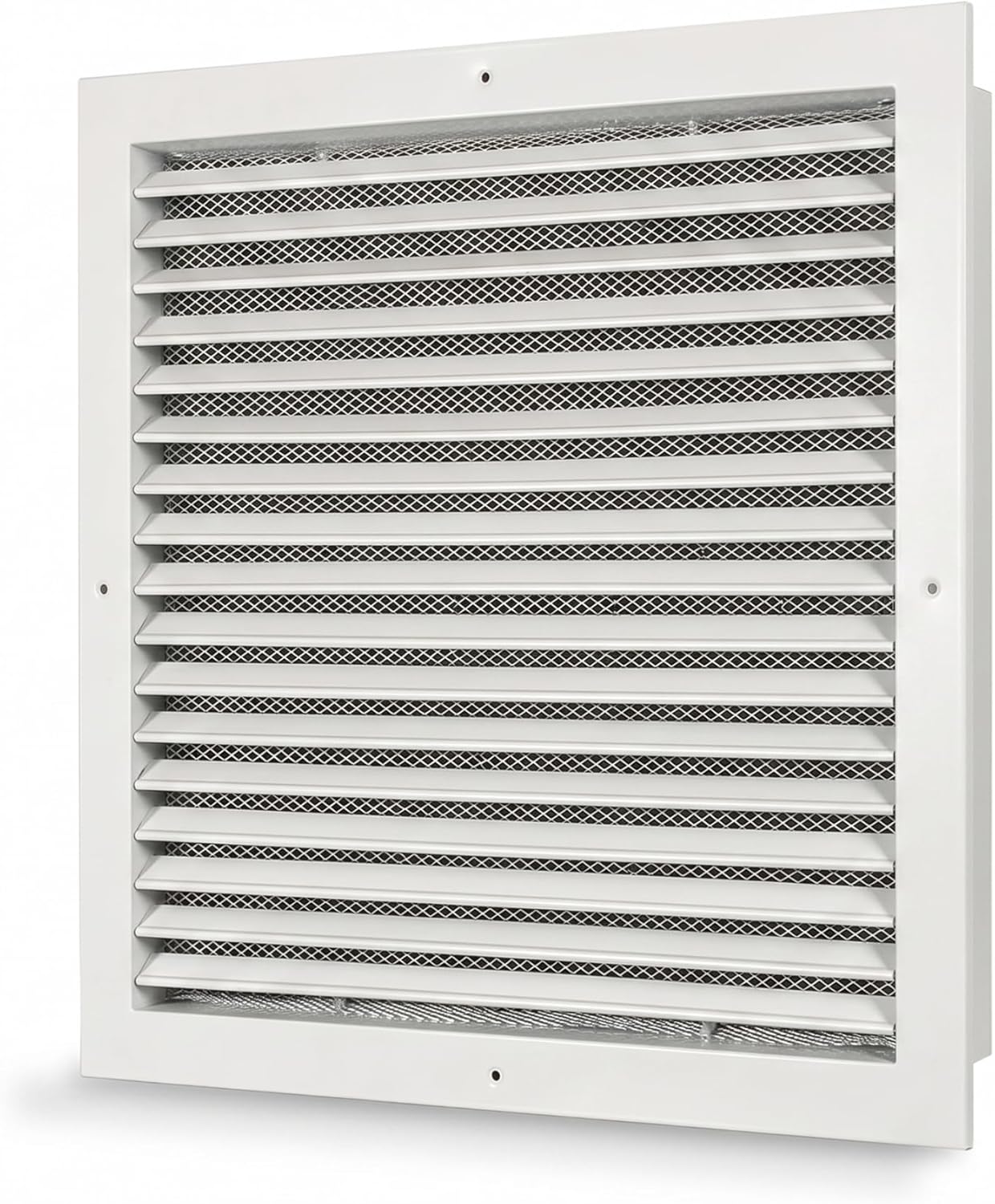 Byson Aluminum Return Air Grille Fixed Louvre White Powder Coating with Steel Mesh (12 x 12 inches)