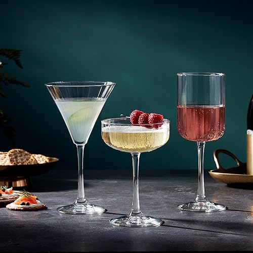 Vista 20 de Libbey 231SM - Juego de 12 copas de vino sin tallo, color gris piedra lunar, copas de vino tinto y blanco de calidad de restaurante, juego de vasos