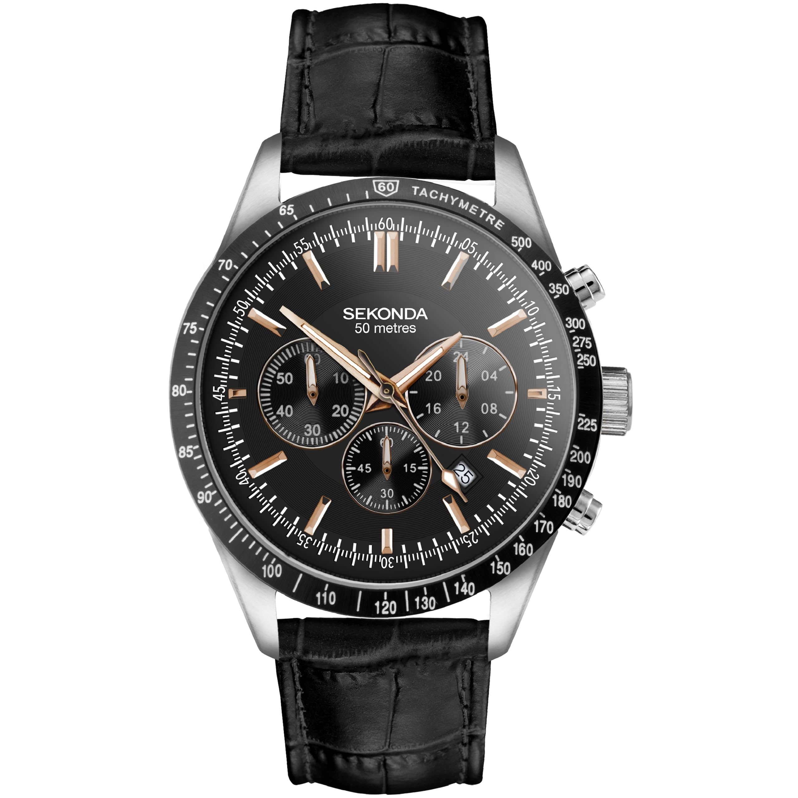 Sekonda Watch 30017 Mens Strap Velocity Sports Chronograph Black Dial RRP £89.99