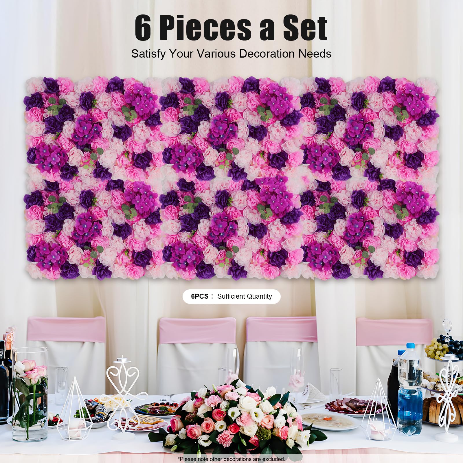 Decorazione da parete con fiori artificiali