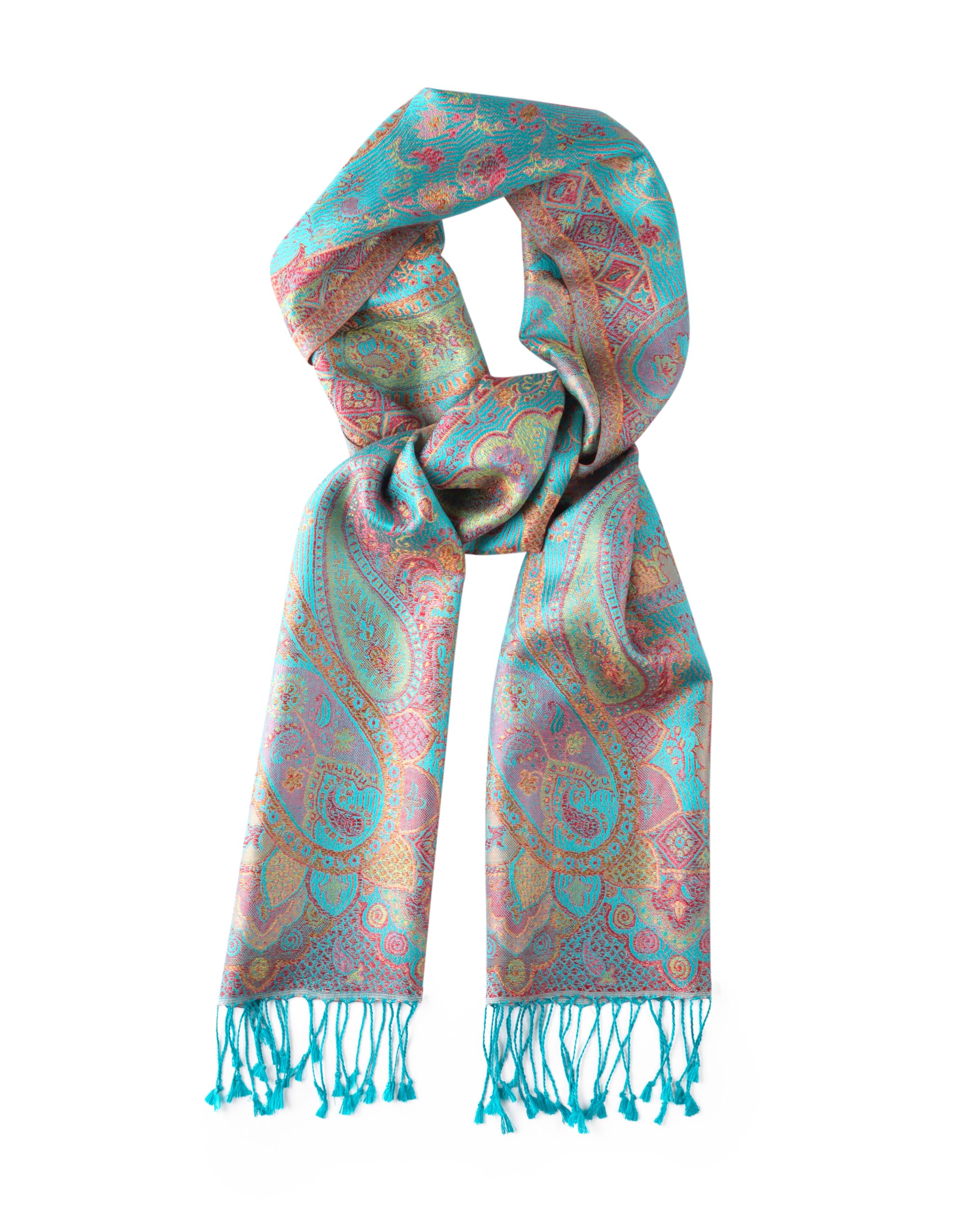 Sciarpa di seta multicolore metallizzata Paisley, sciarpa leggera, sciarpa da donna, regalo per lei, sciarpa a spalla, regalo di compleanno, sciarpa primaverile, sciarpa estiva, Multicolore,