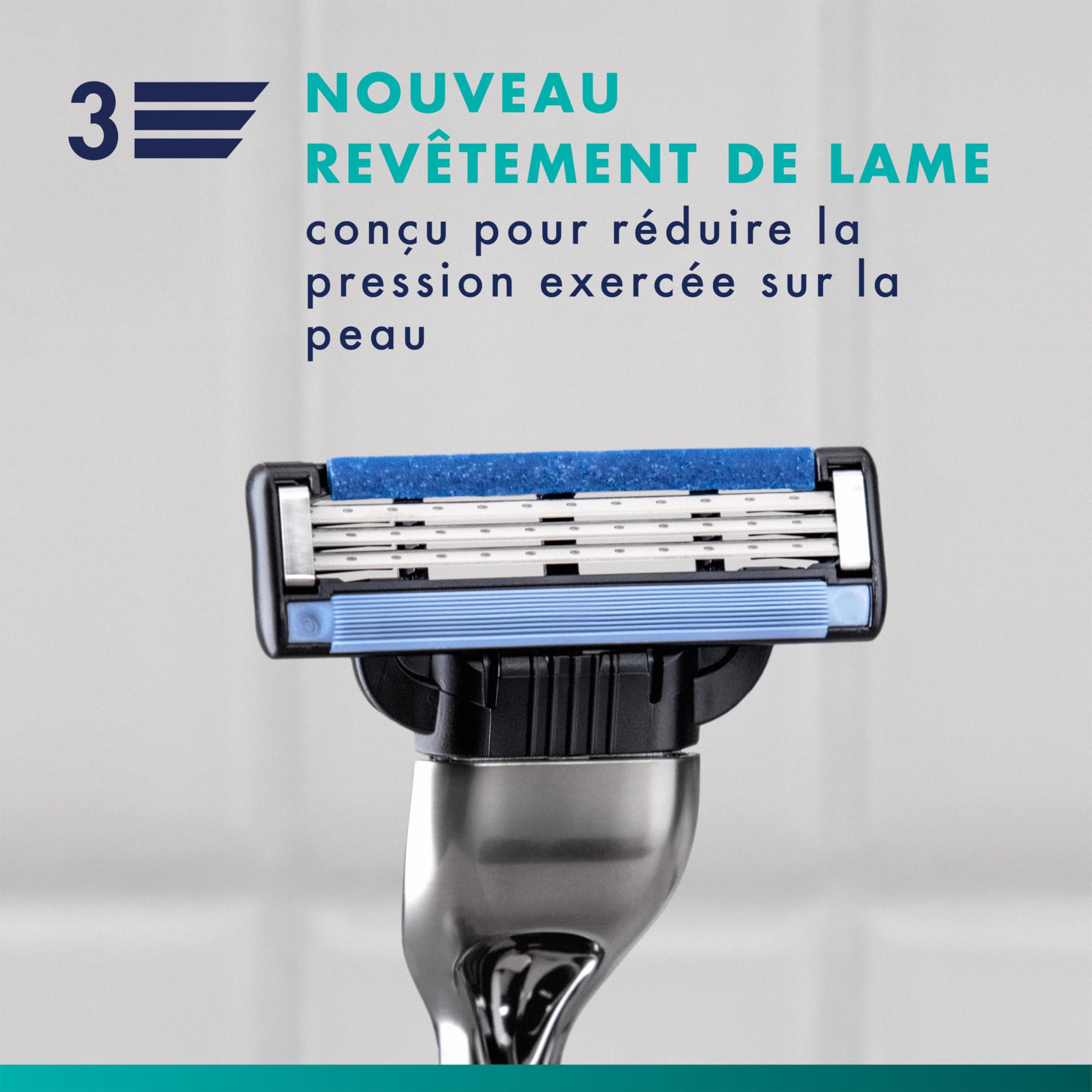 Gillette Mach3 Recharges De Lames De Rasoir pour Homme, Rasoirs À 3 Lames 15 Recharges De Lames, Lames Plus Résistantes Que L’Acier