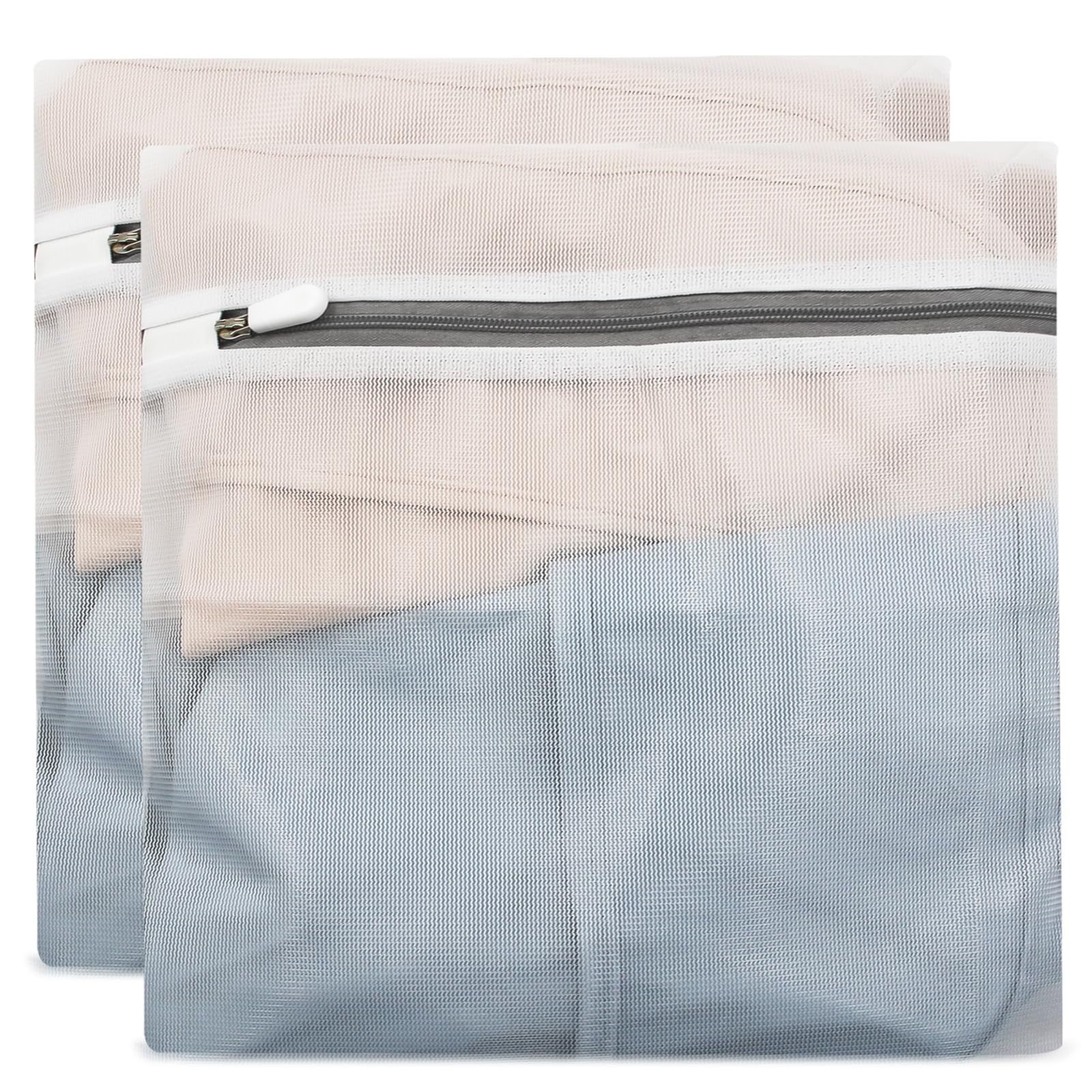 Hongtellor Mesh Laundry Bags - 2 SET （60 * 60）Cylinder Washing Machine Bag Zippered Fine Reusable and Durable Wash for Delicates Blouse, Hosiery, Underwear, Baby Clothes