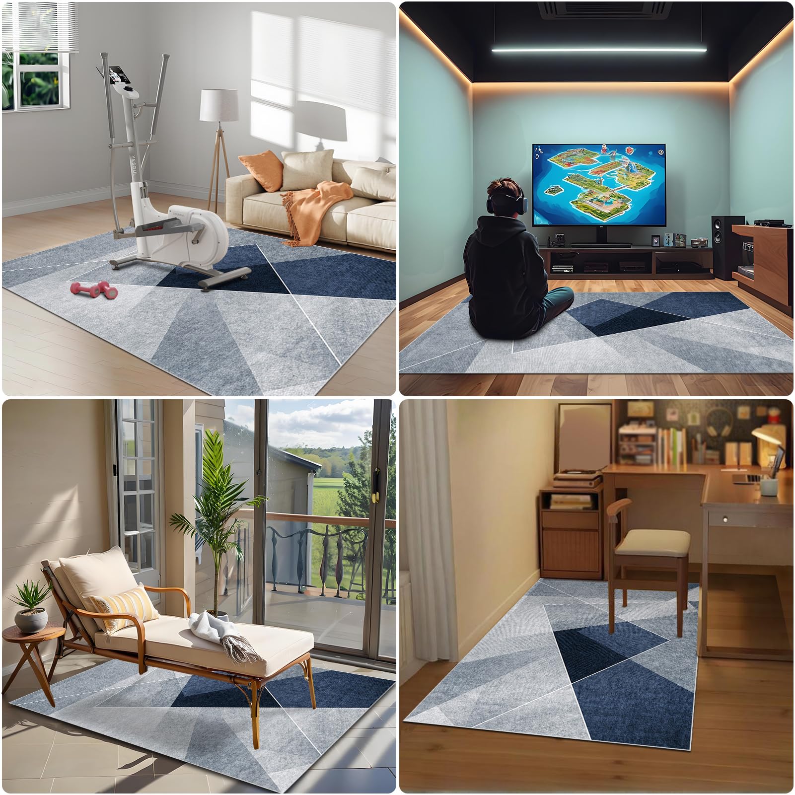 Dywan Krzesło biurowe do gier Wielofunkcyjne krzesło ochronne do domu prostokątny antypoślizgowy dywanik ochronny do parkietu, płytek i podłóg 80 x 120 cm
