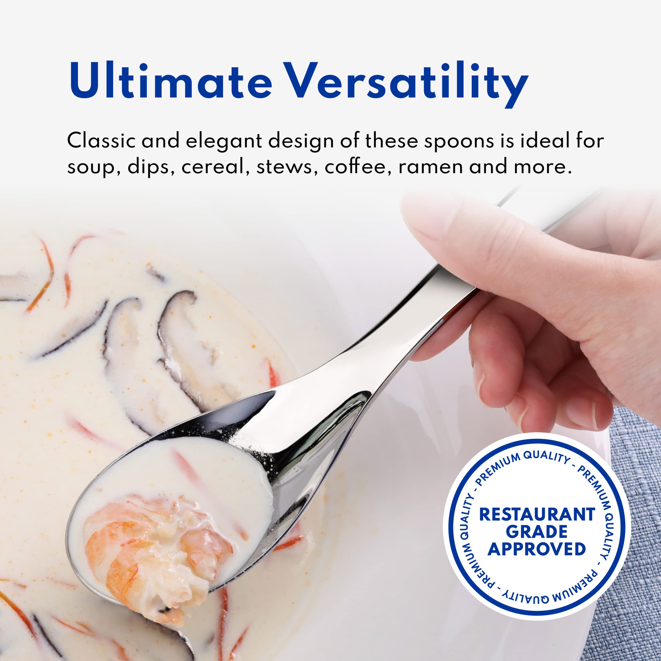 New Star Foodservice 1029062 - Cucharas de sopa (12 unidades, acero inoxidable 18/10)
