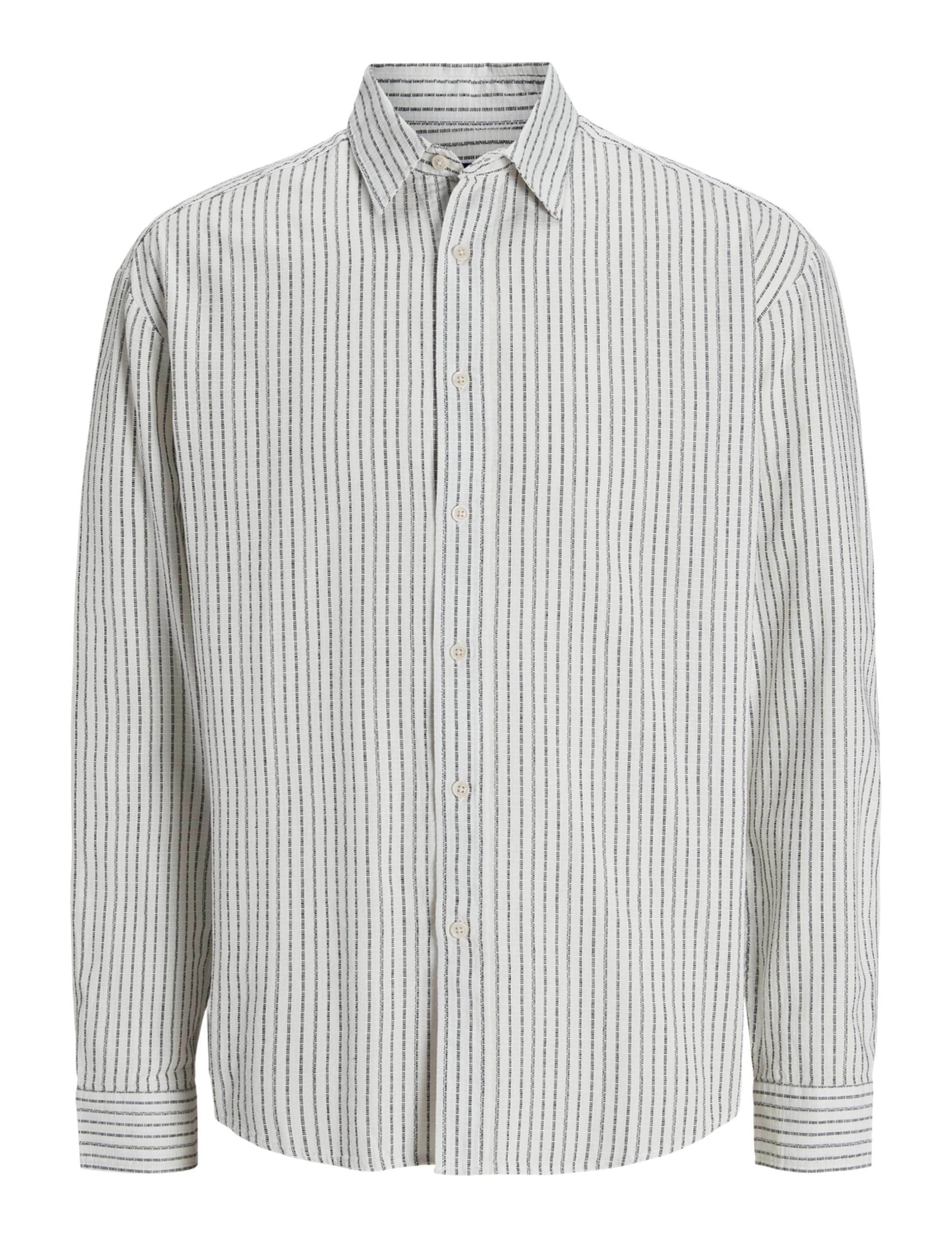 JACK & JONES Jorjames Split Stripe Shirt Ls, Cloud Dancer, L