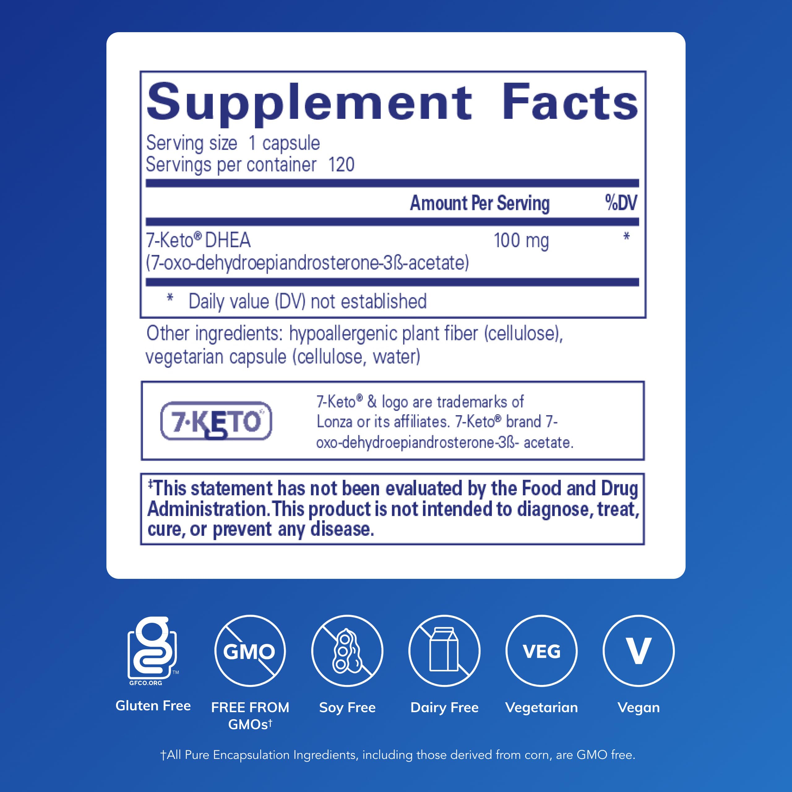 Pure Encapsulations 7-Keto DHEA 100 mg, 120 Capsules — Amazon image 2