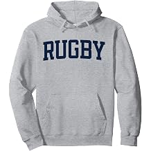 Design That Says Rugby On It Varsity Collegiate Block Letter Pullover Hoodie