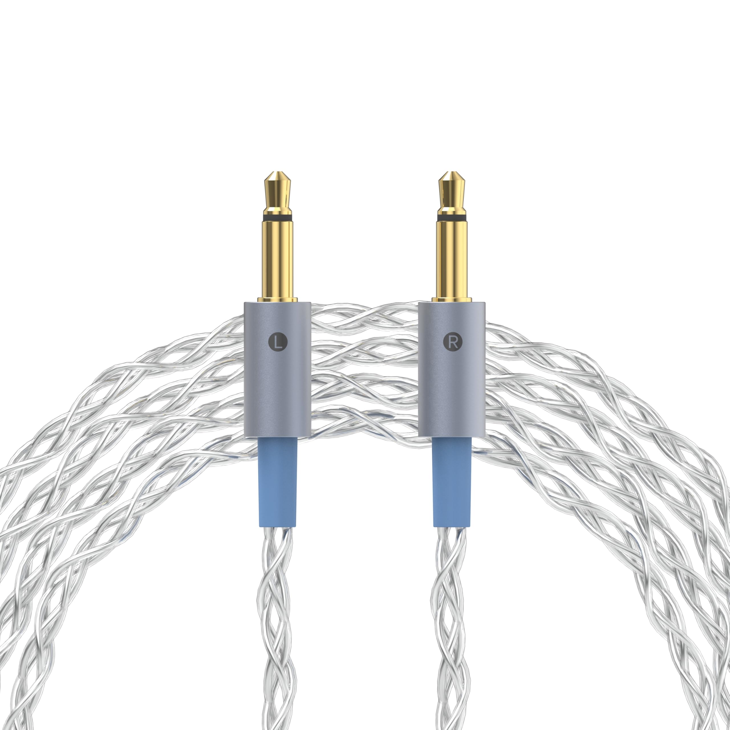 Dekoni Audio Ensemble - Cable modular para auriculares, compatible con auriculares Hifiman (trenzado plateado, 64 pulgadas)