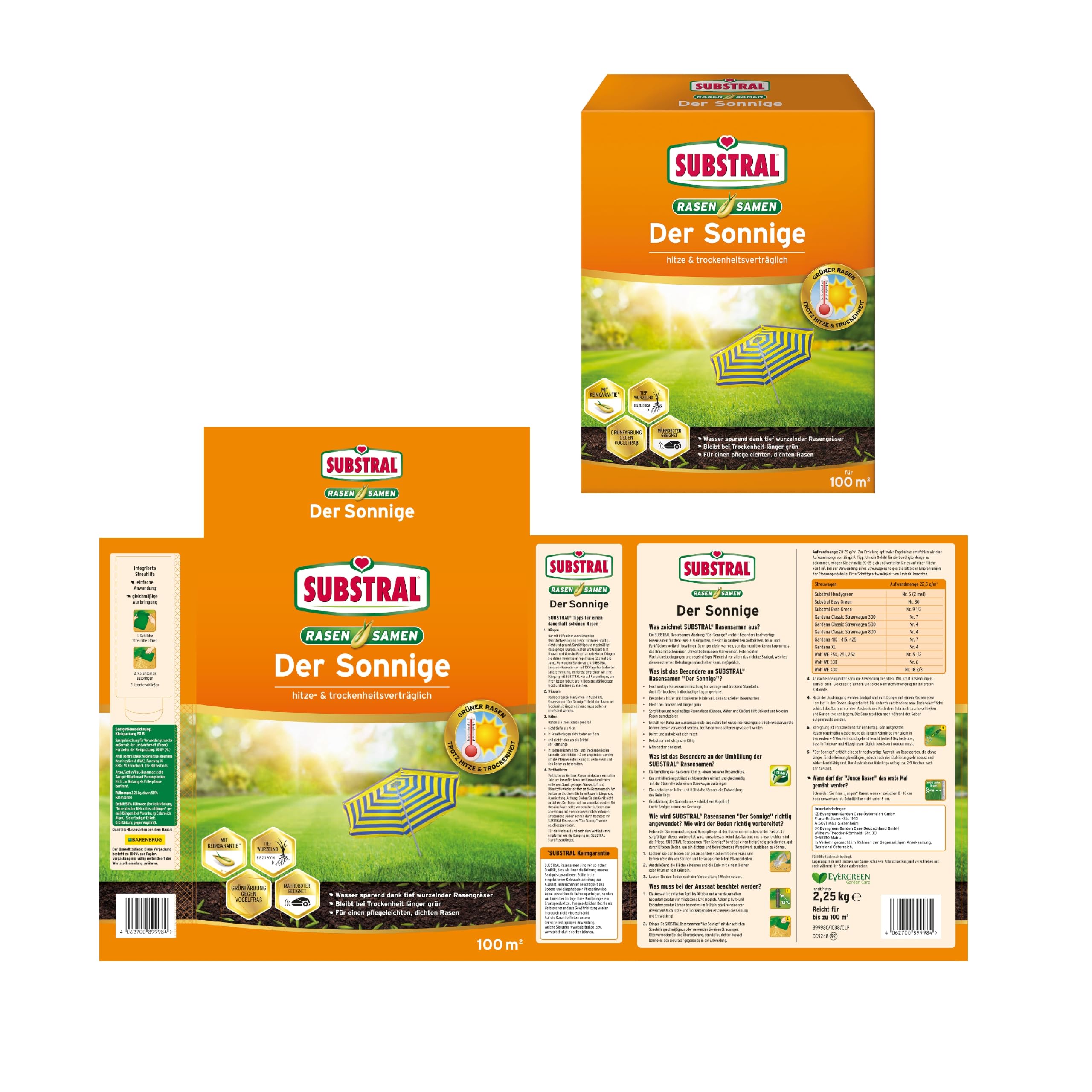 Substral Semence à gazon "Ensoleillé" - 2,25 Kg - 100 m²