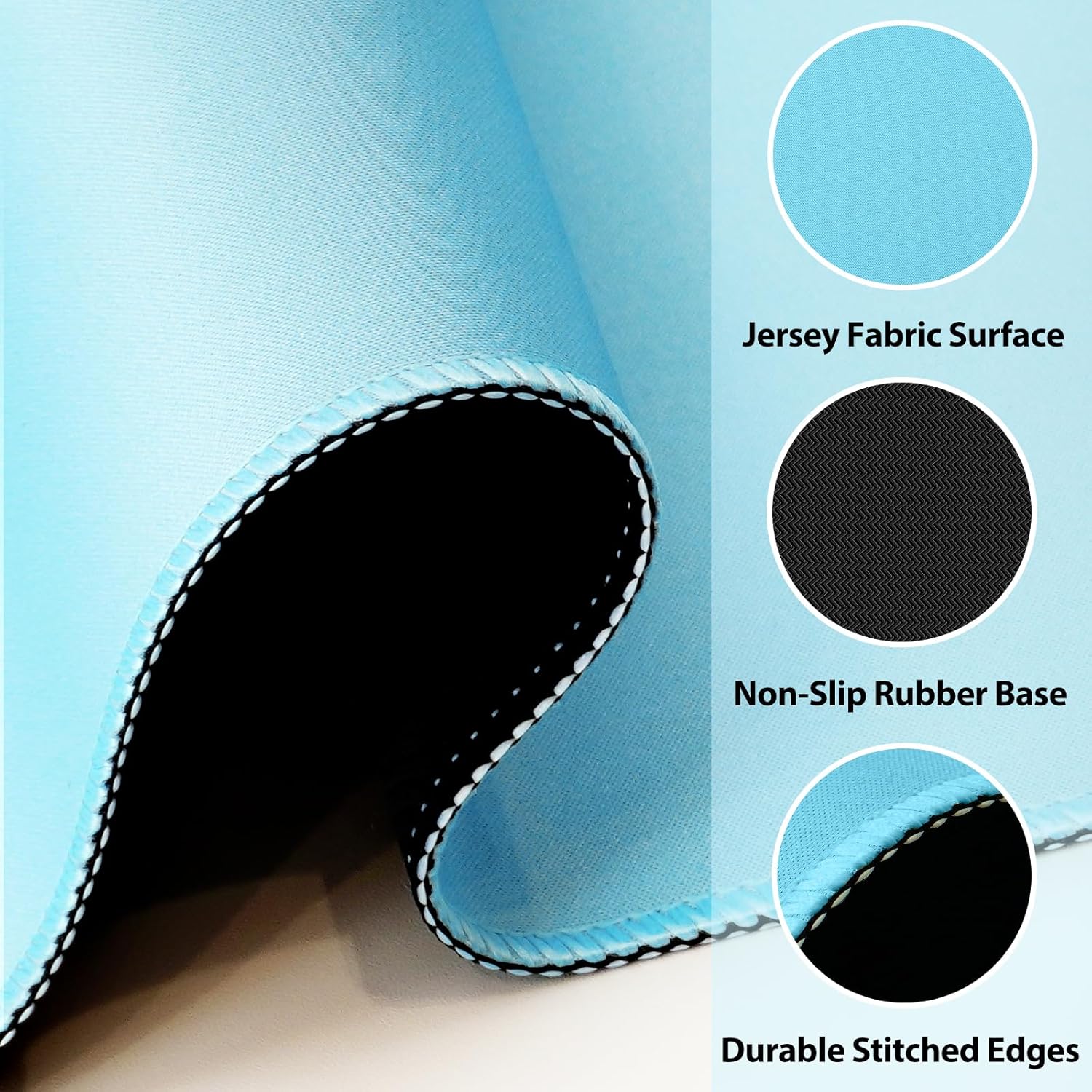 Blue Mahjong Mat - 100% No Creases American Mahjong Mat, Anti-Slip & Noise Reduction Mahjong Table Cover, Mahjong Mats with Carrying Bag for Mahjong, Poker, Card Games, Dominoes, Board Games (Blue)